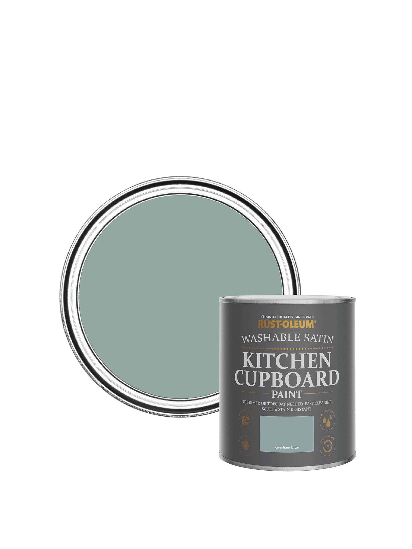 undefined Washable Satin Finish Kitchen Cupboard Paint - Gresham Blue