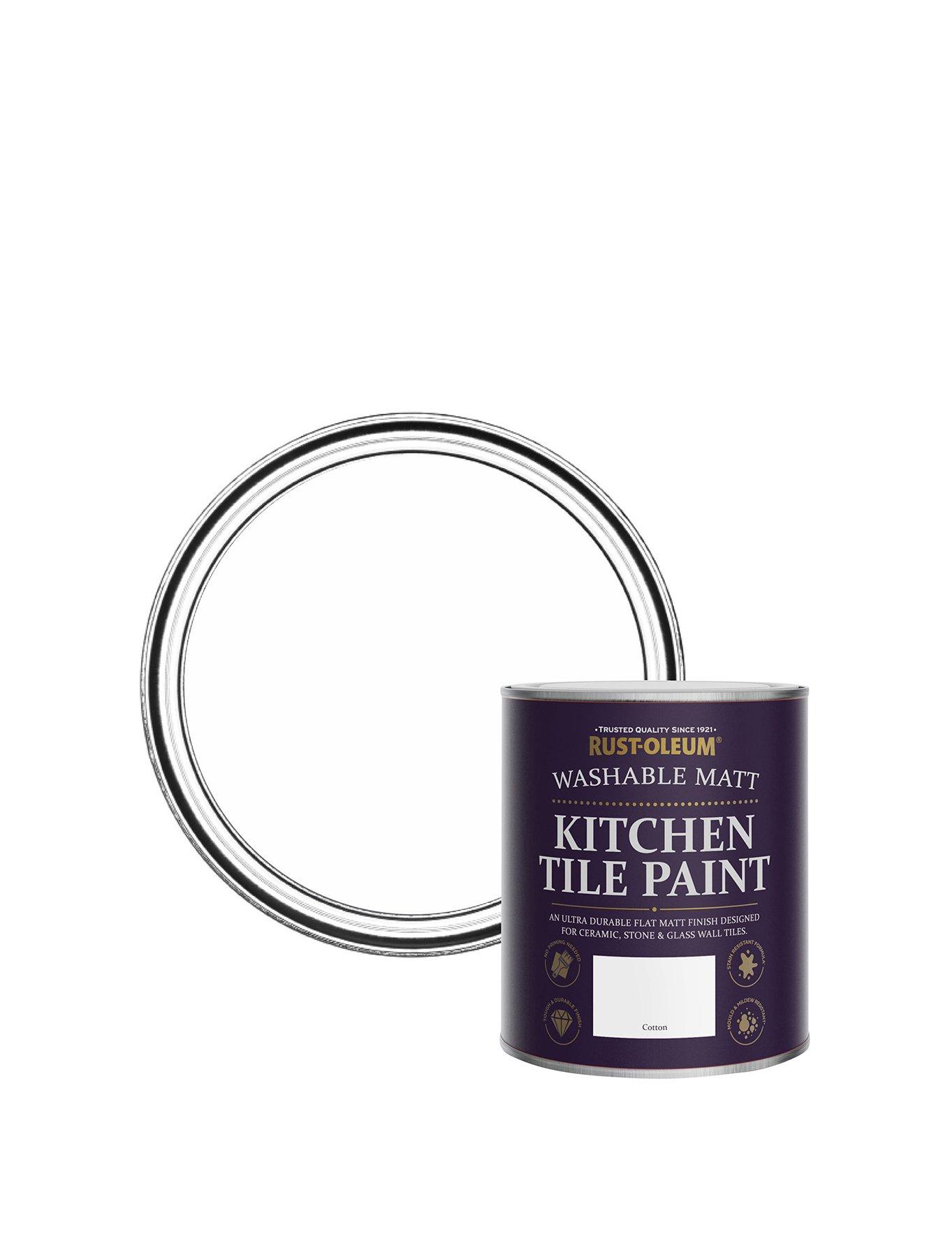 Image of Rust-Oleum Matt Finish Kitchen Tile Paint in Cotton – 750 ml Tin