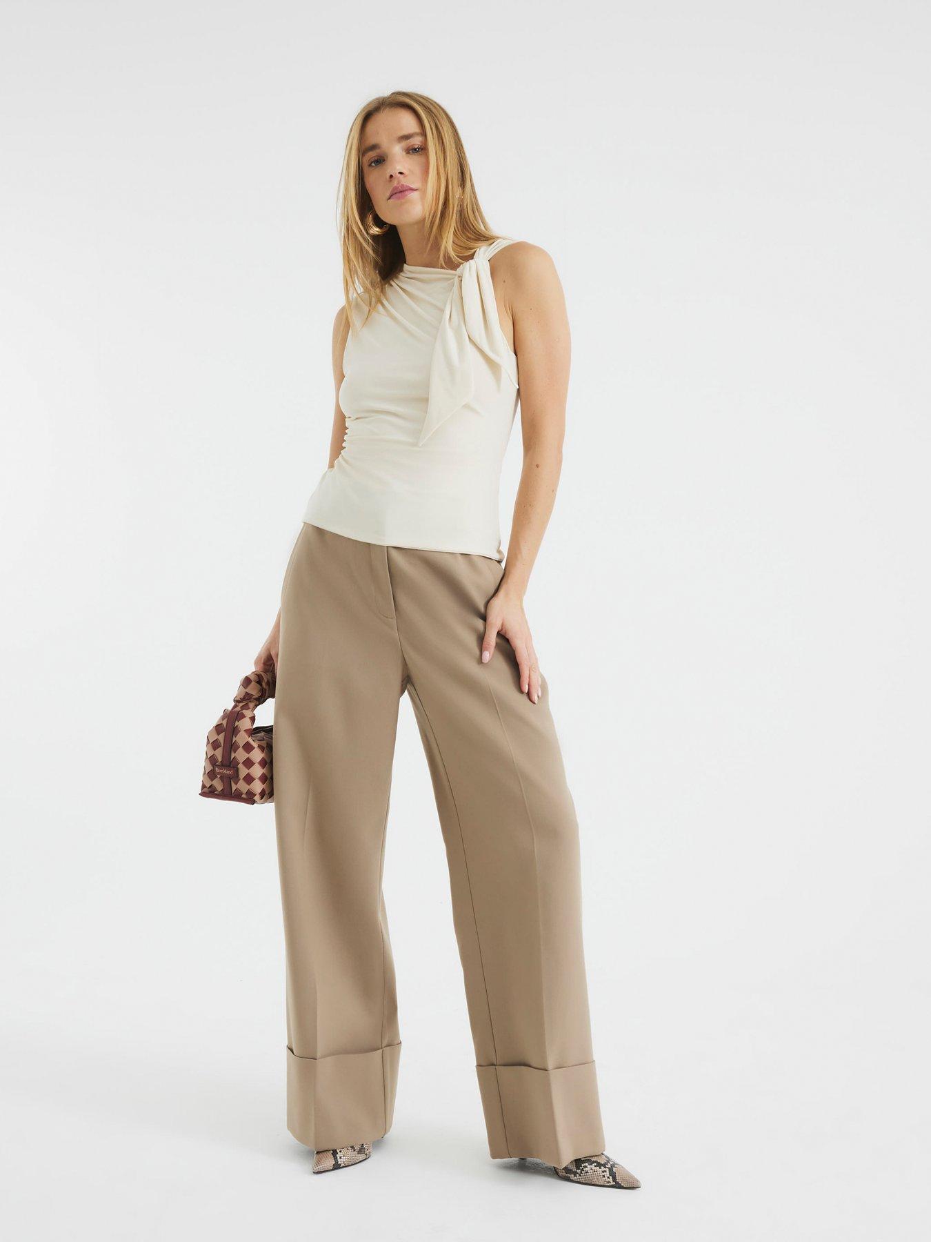 river-island-knot-detail-drape-top-creamback