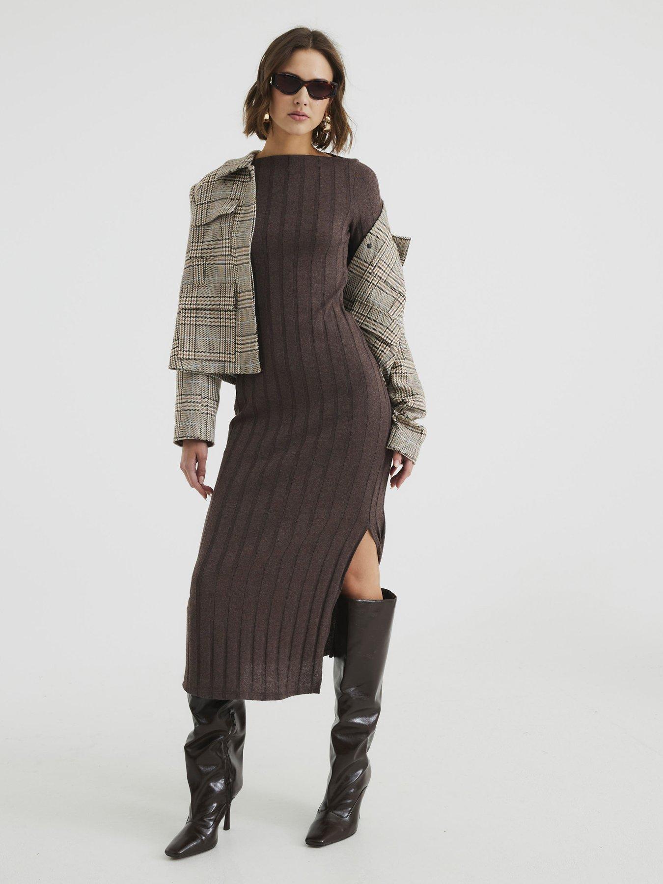 river-island-cosy-rib-midi-dress-dark-brown