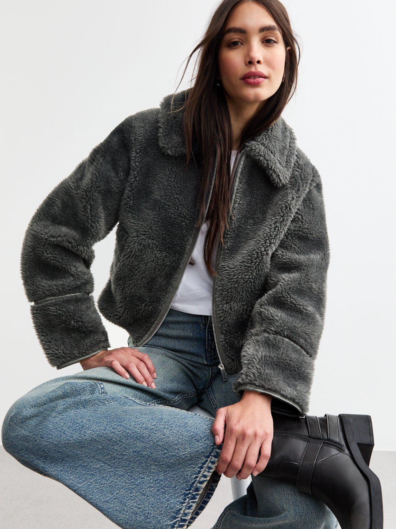 new-look-faux-shearling-bomber-jacket-grey