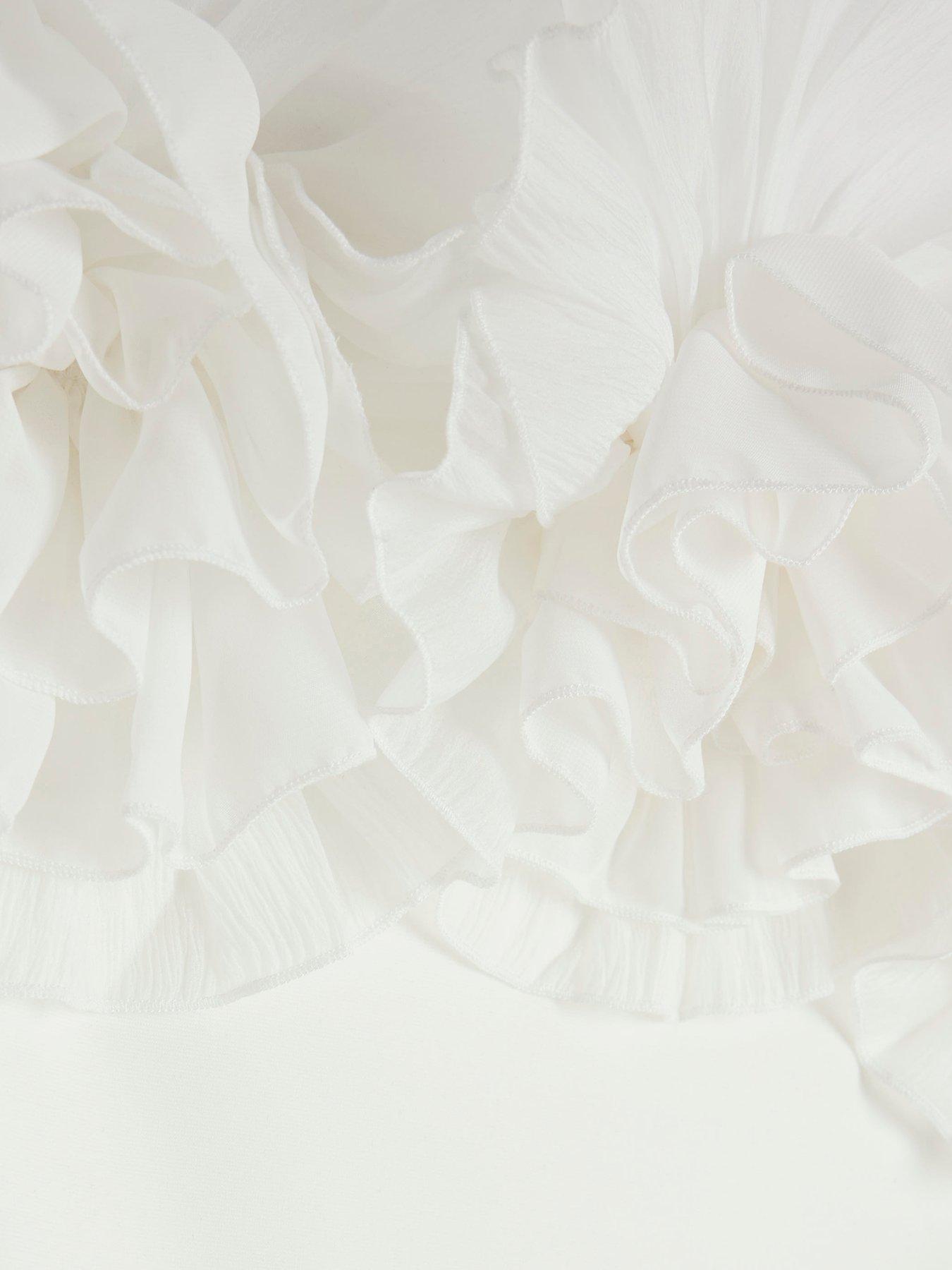 Image 6 of 6 of River Island 3D Floral Trim Bandeau - Cream