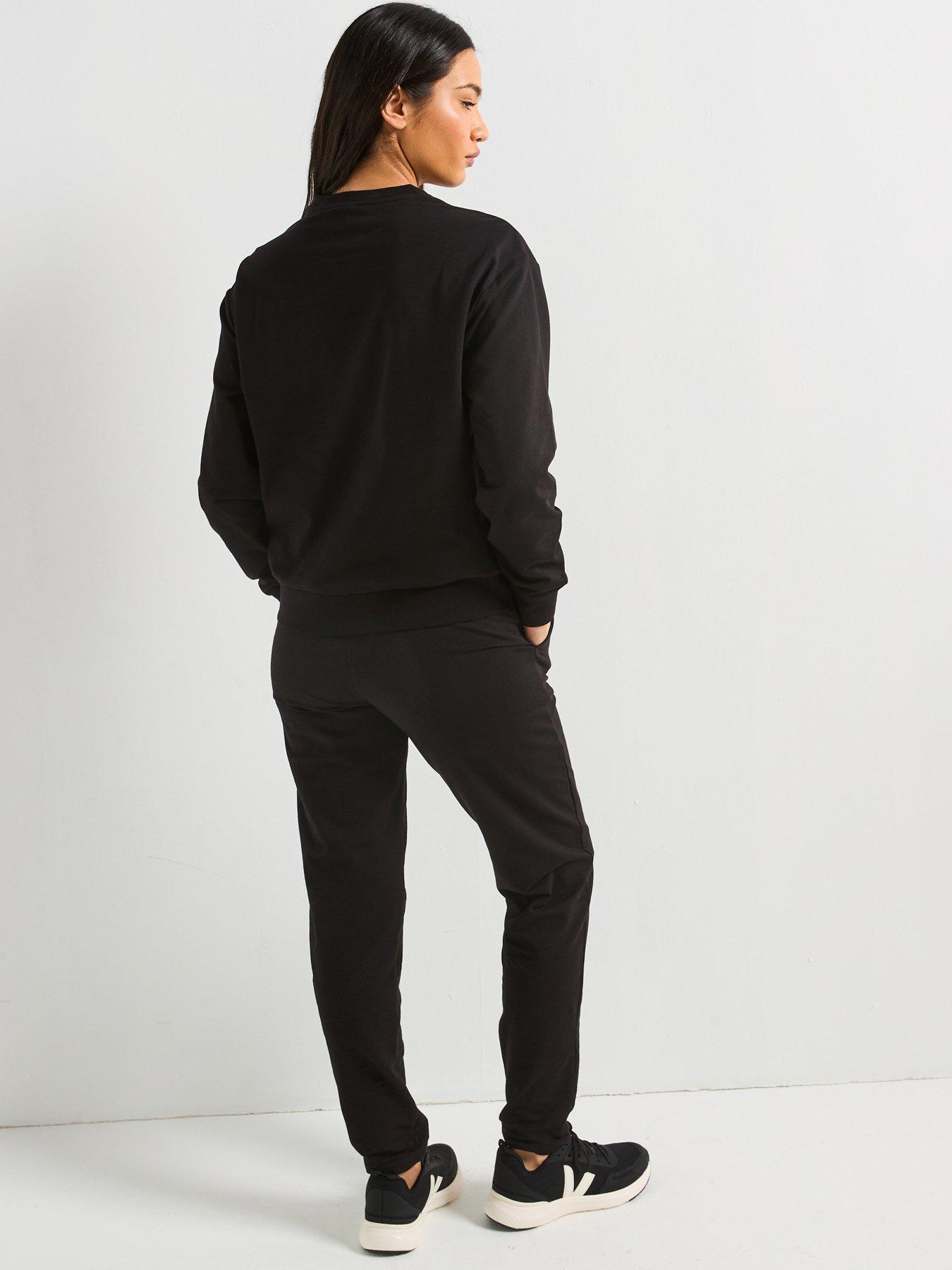 Image 2 of 4 of EA7 Emporio Armani Train Maxi Logo Sweat Top and Legging Set - Black