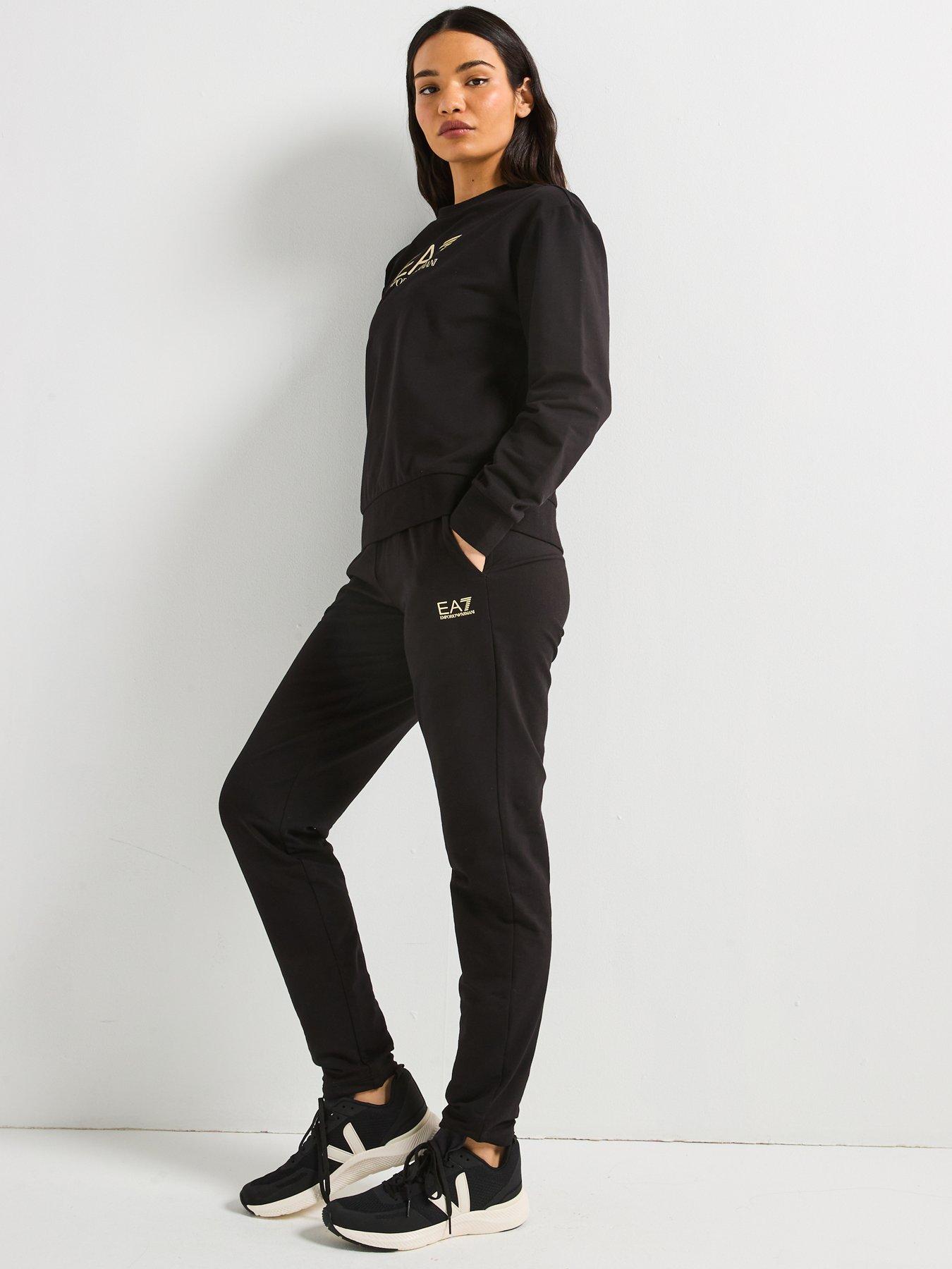 Image 3 of 4 of EA7 Emporio Armani Train Maxi Logo Sweat Top and Legging Set - Black