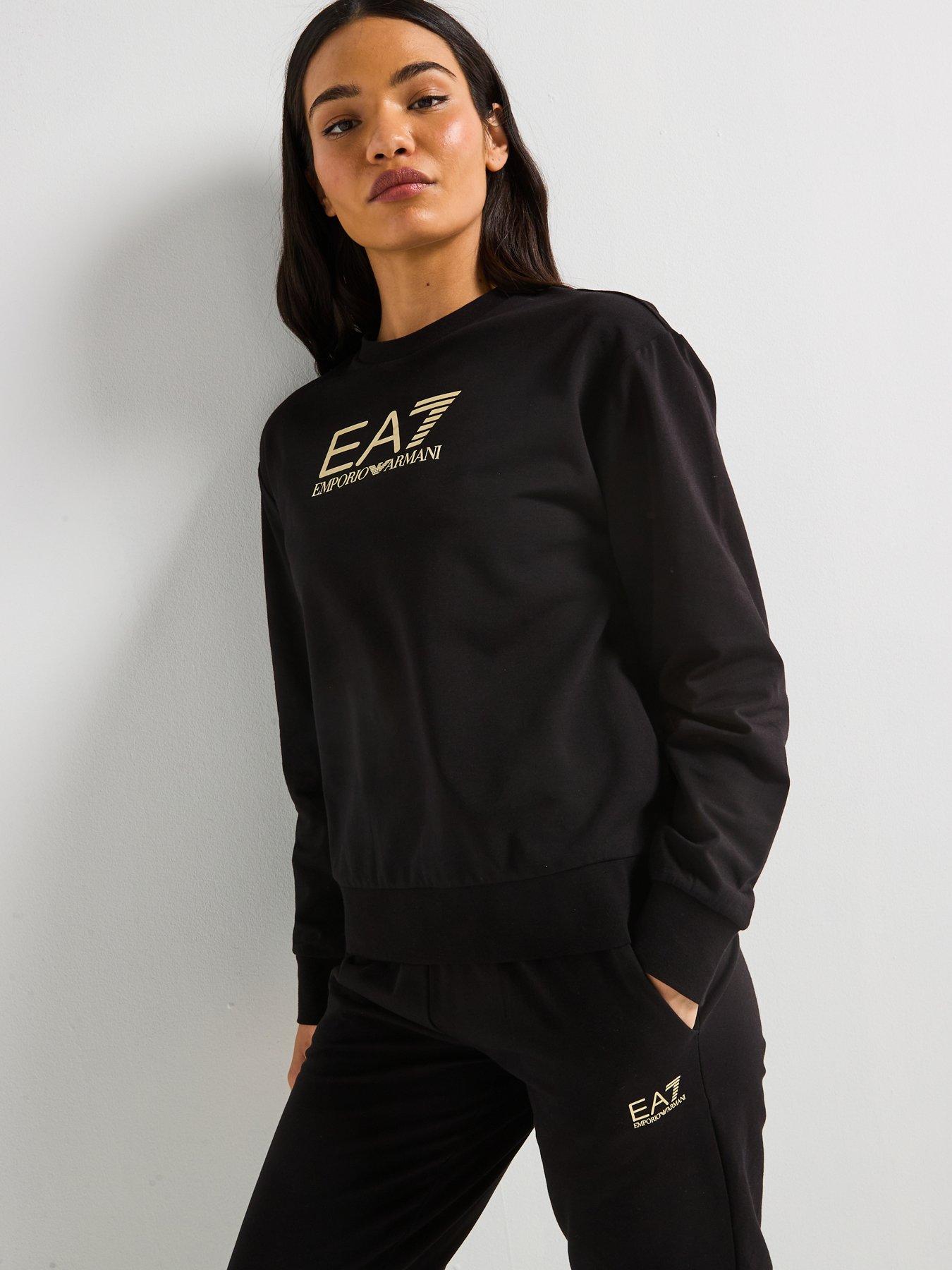 Image 4 of 4 of EA7 Emporio Armani Train Maxi Logo Sweat Top and Legging Set - Black