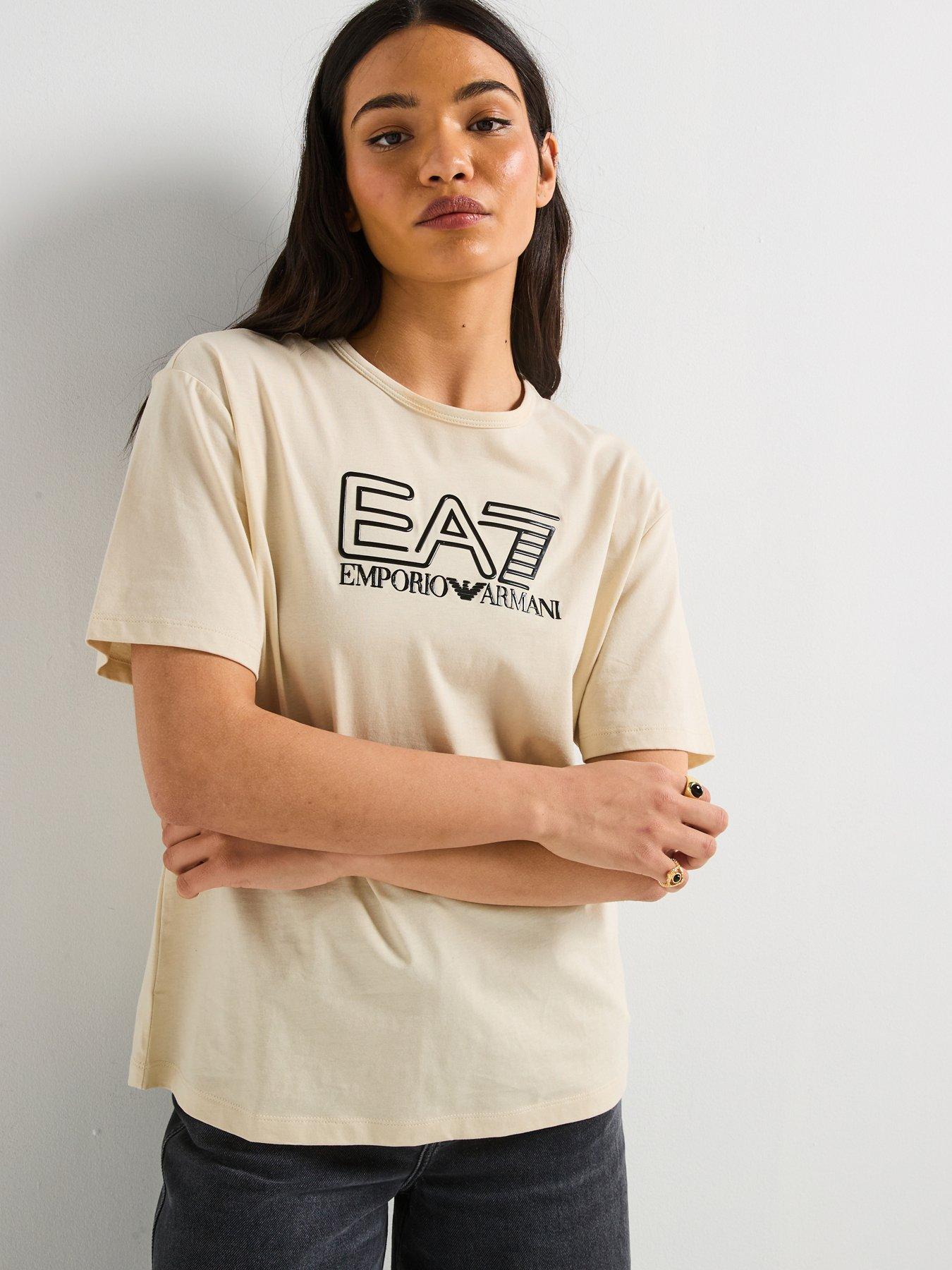 EA7 Emporio Armani Train Visibility Logo Short Sleeve T-Shirt - Beige