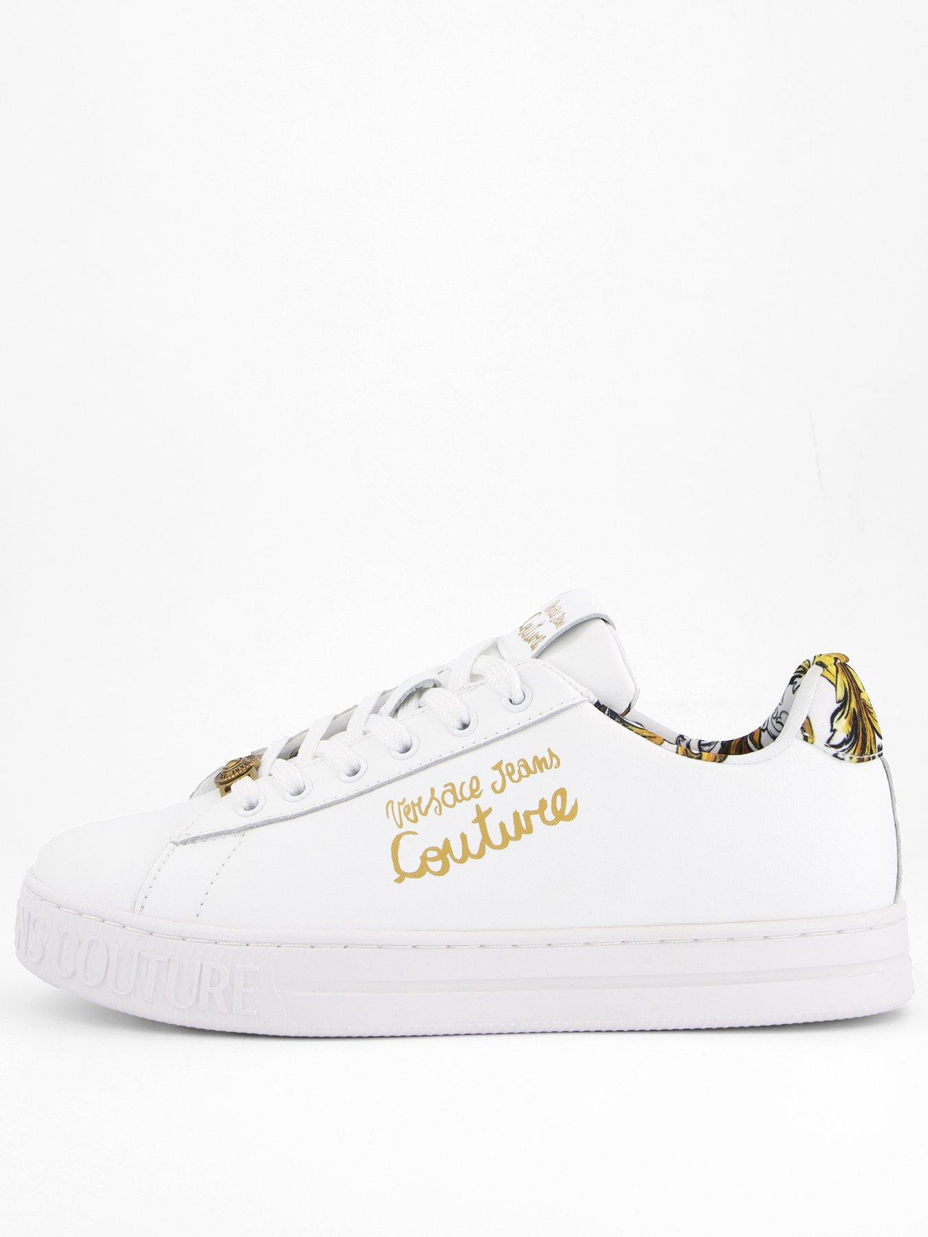undefined Baroque Trim Logo Sneakers - White/Gold