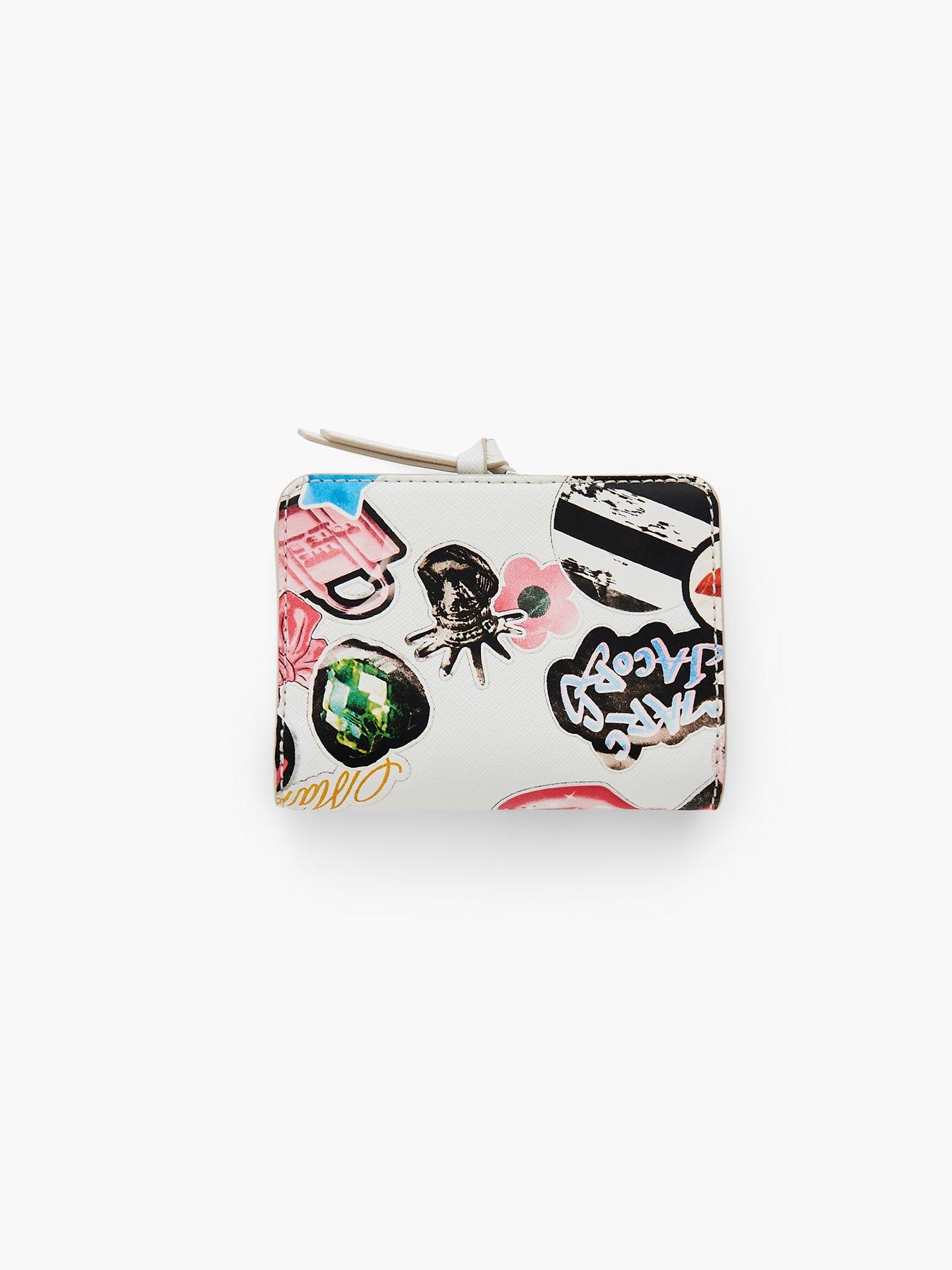 MARC JACOBS The Sticker Utility Snapshot Mini Compact Wallet - White ...