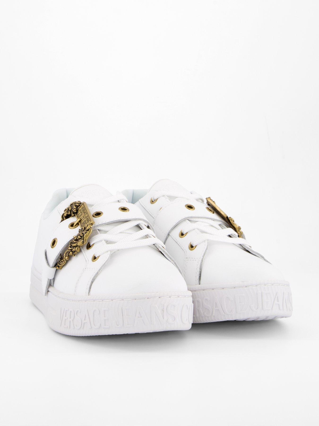 Image 6 of 7 of Versace Jeans Couture Buckle Detail Sneakers - White