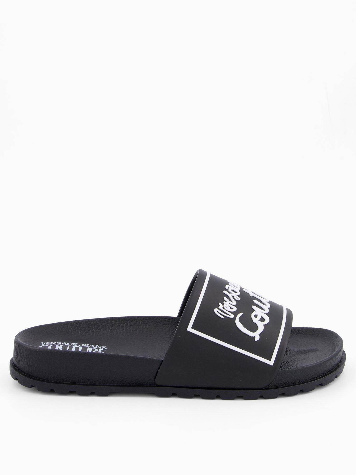 Image 2 of 6 of Versace Jeans Couture Script Logo Slider - Black