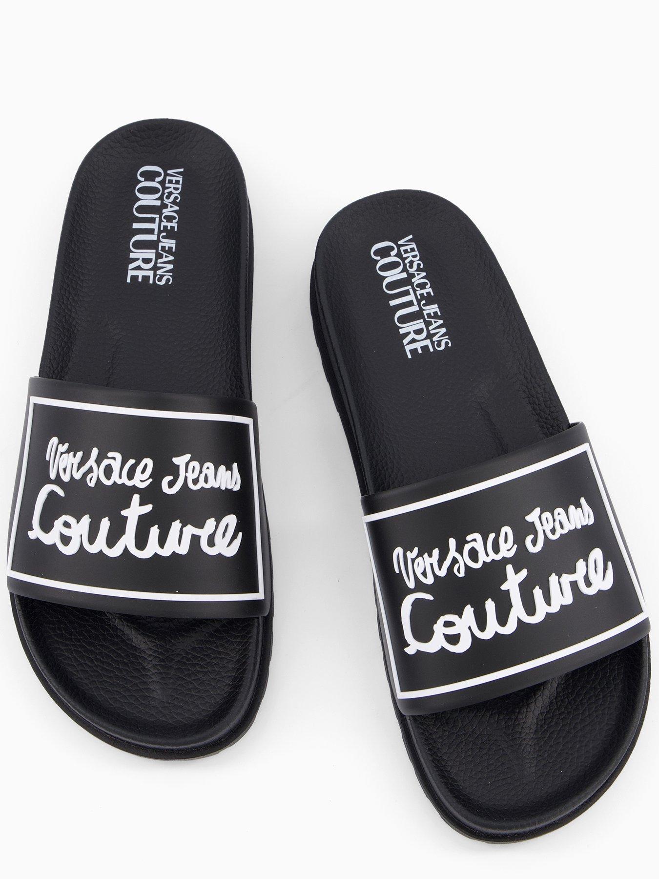 Image 3 of 6 of Versace Jeans Couture Script Logo Slider - Black