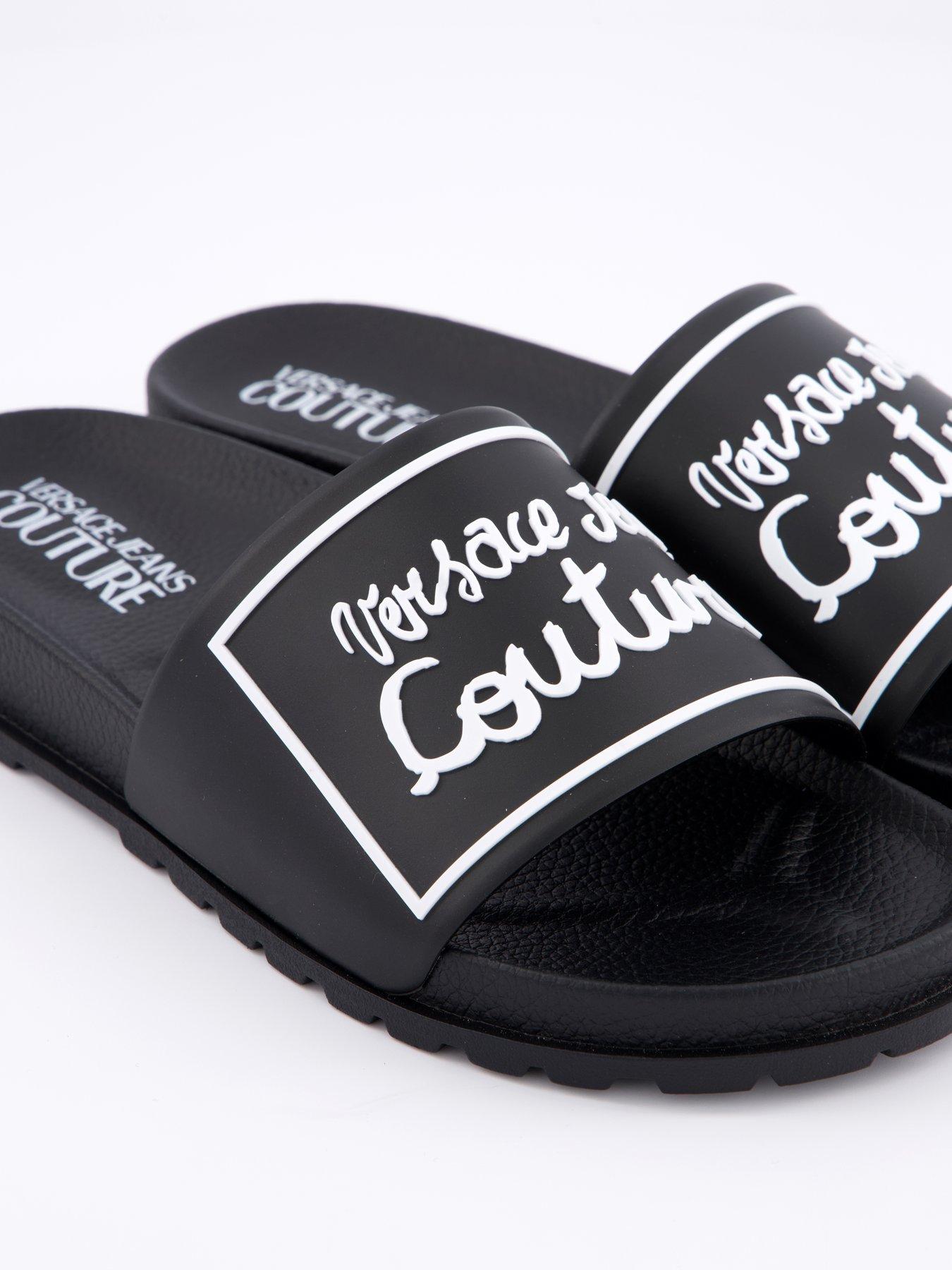 Image 5 of 6 of Versace Jeans Couture Script Logo Slider - Black