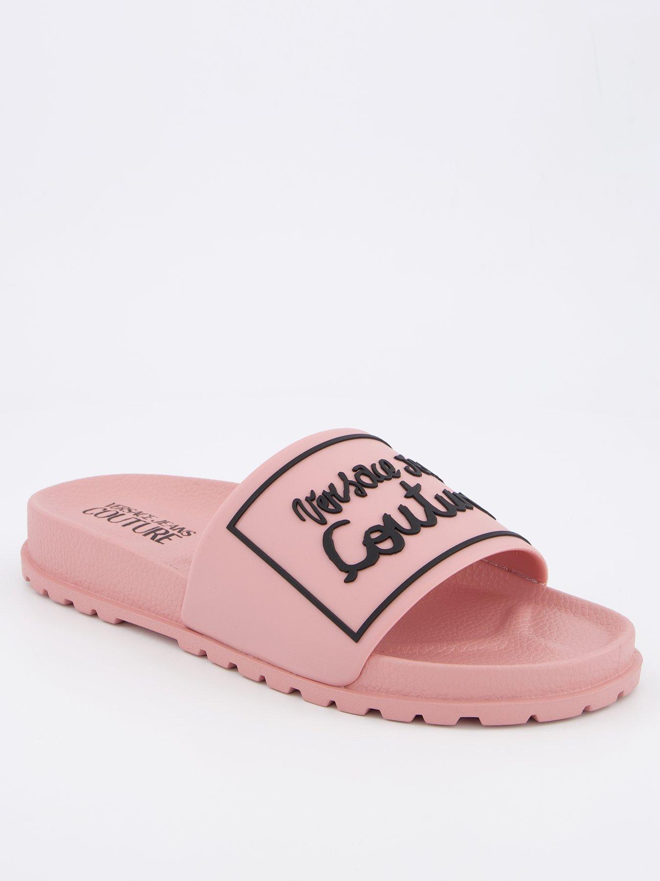 Versace Jeans Couture Script Logo Sliders - Pink