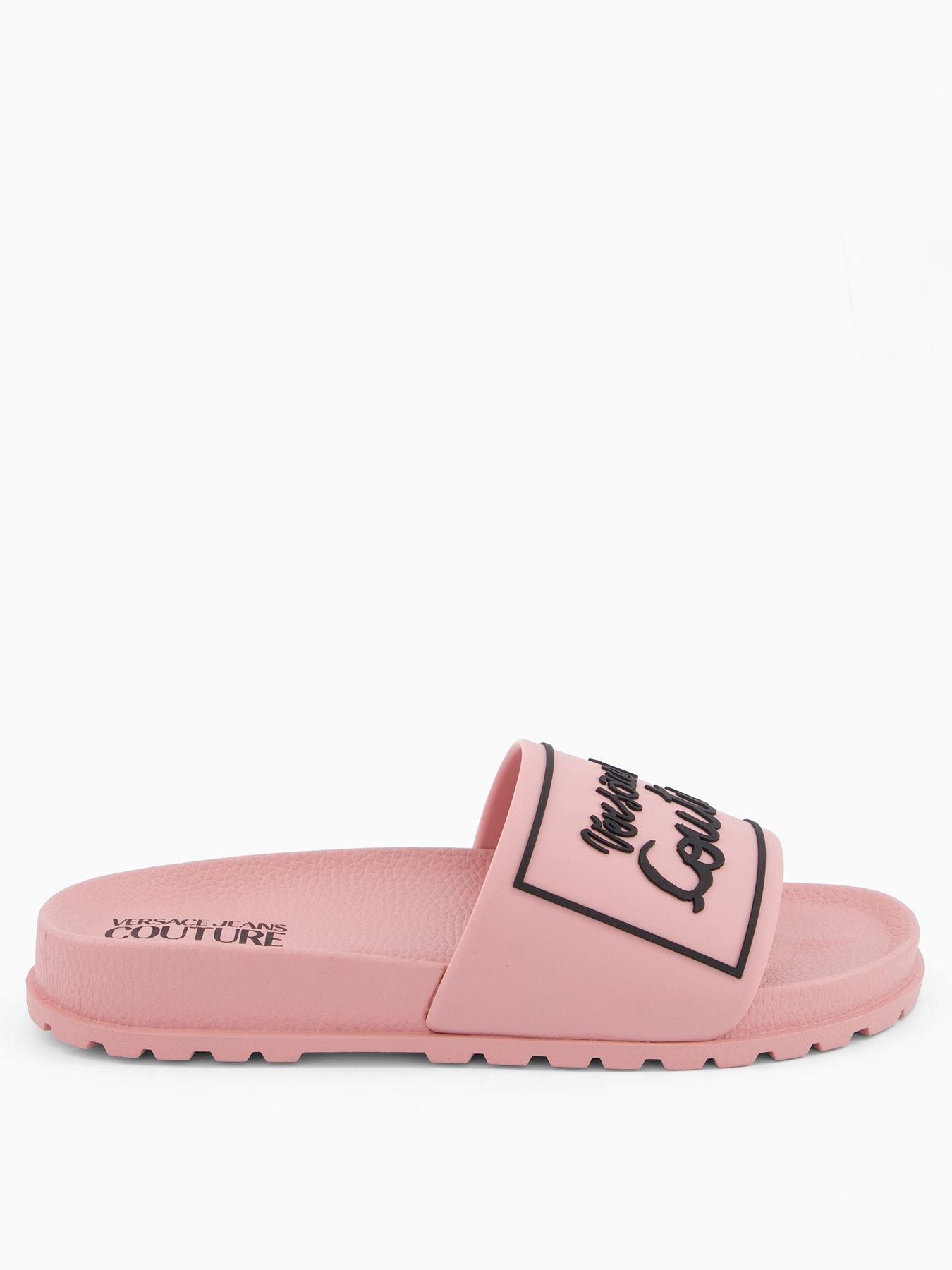 Image 2 of 6 of Versace Jeans Couture Script Logo Sliders - Pink