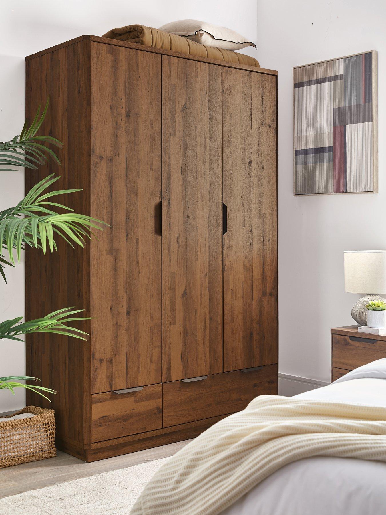 Image 1 of 7 of Very Home Harlem 3 Door, 2 Drawer Wardrobe - Mid Oak Effect - FSC&reg; Certified