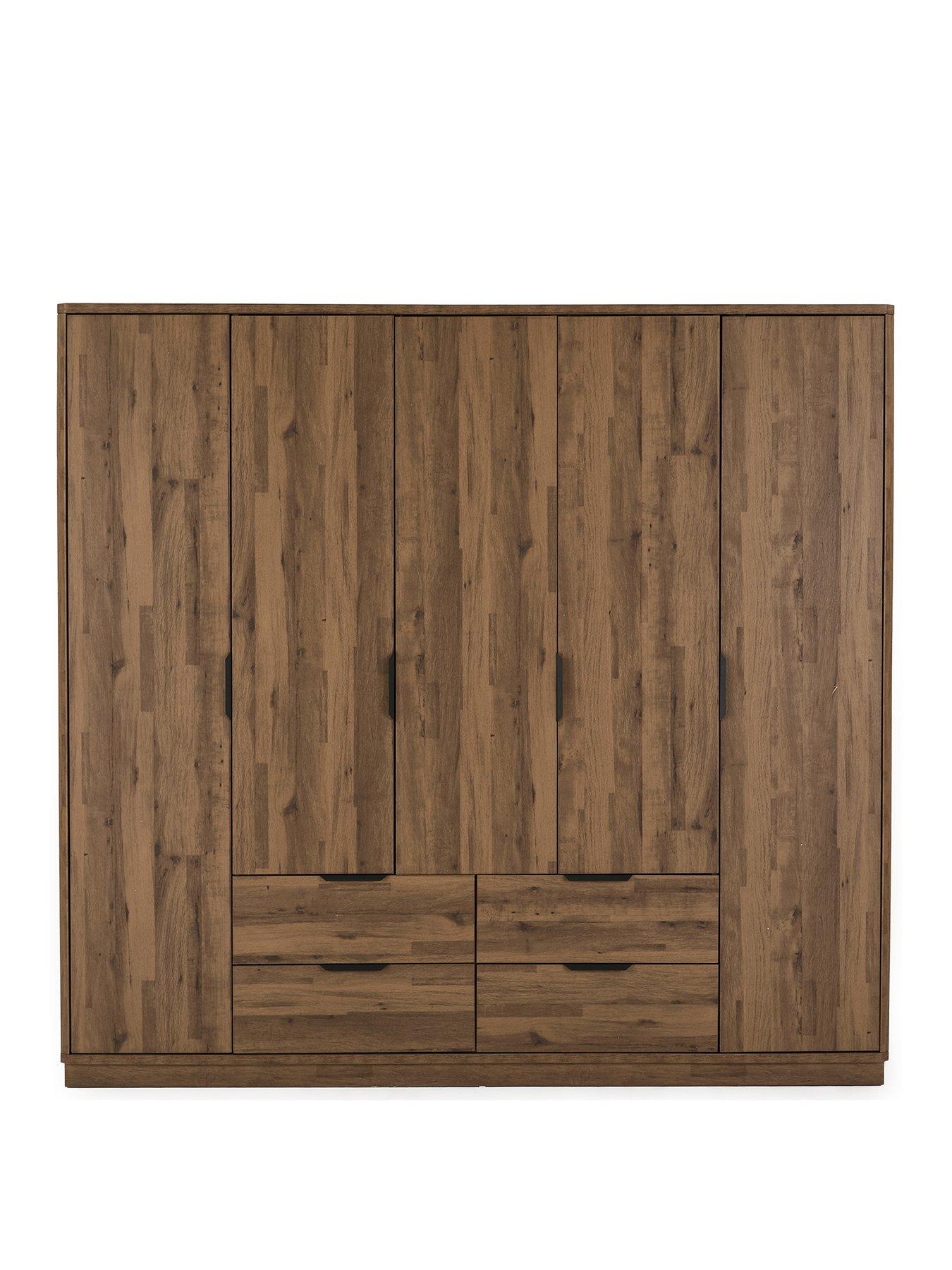 the-very-collection-harlem-5nbspdoor-4-drawer-wardrobe-mid-oak-effect-fscreg-certifiedstillFront