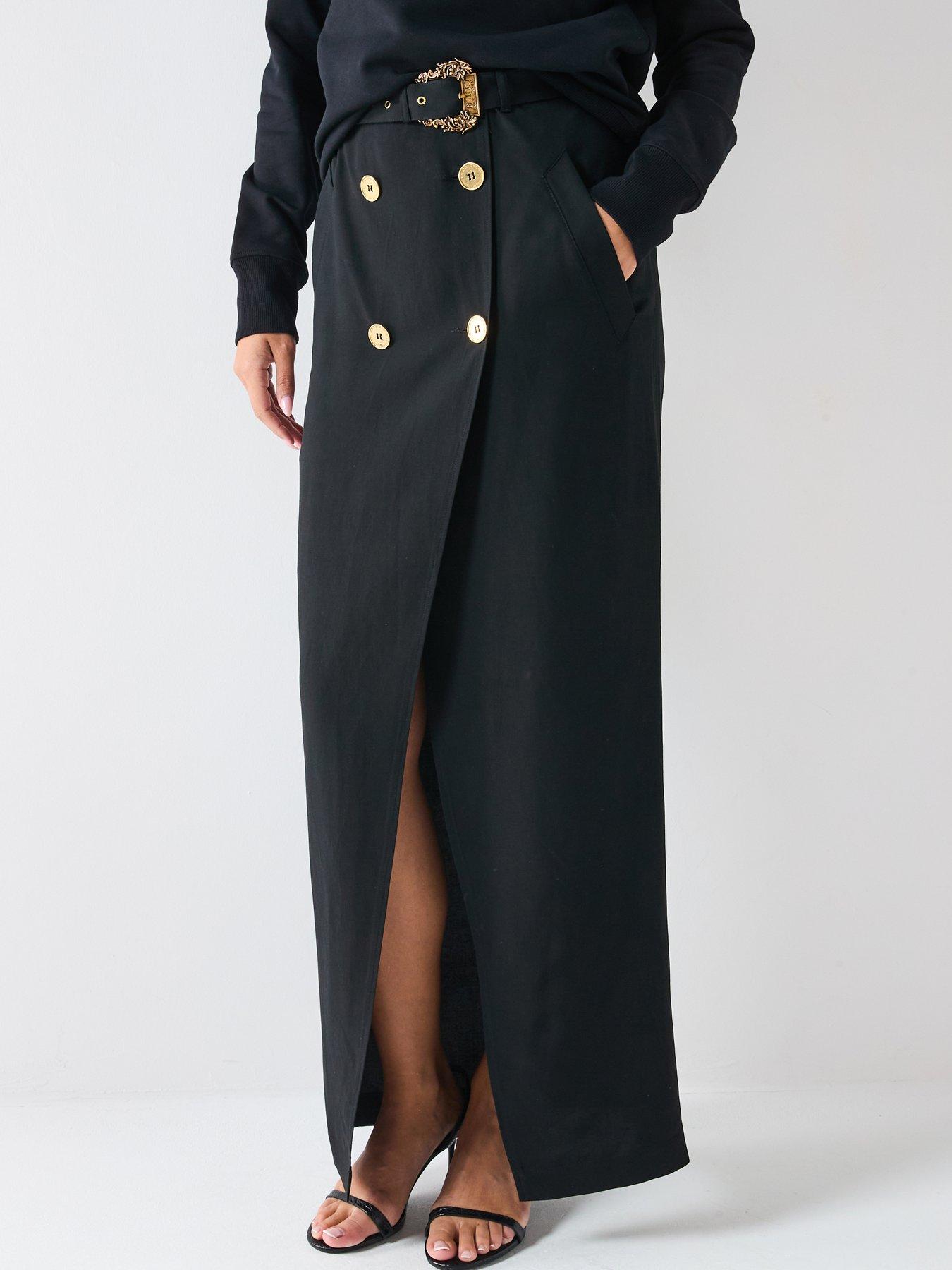 Versace Jeans Couture Buckle Trench Pencil Skirt - Black