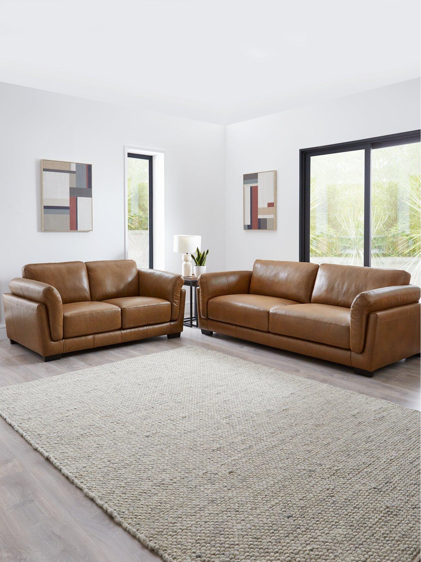 Very Home Morena Italian Leather 3 Seater + 2 Seater Sofa Set