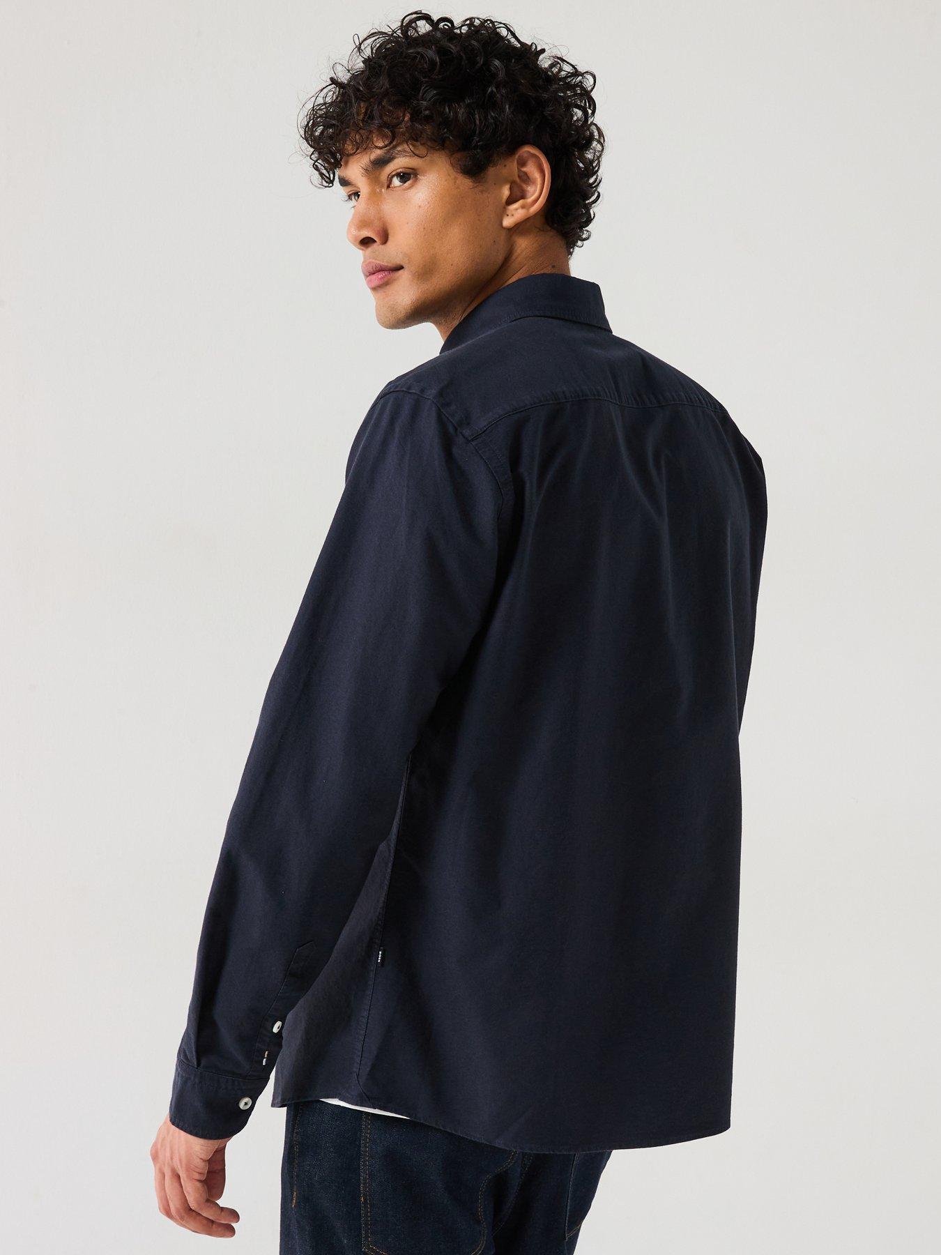 boss-roan-slim-fit-button-down-logo-oxford-shirt--navystillFront