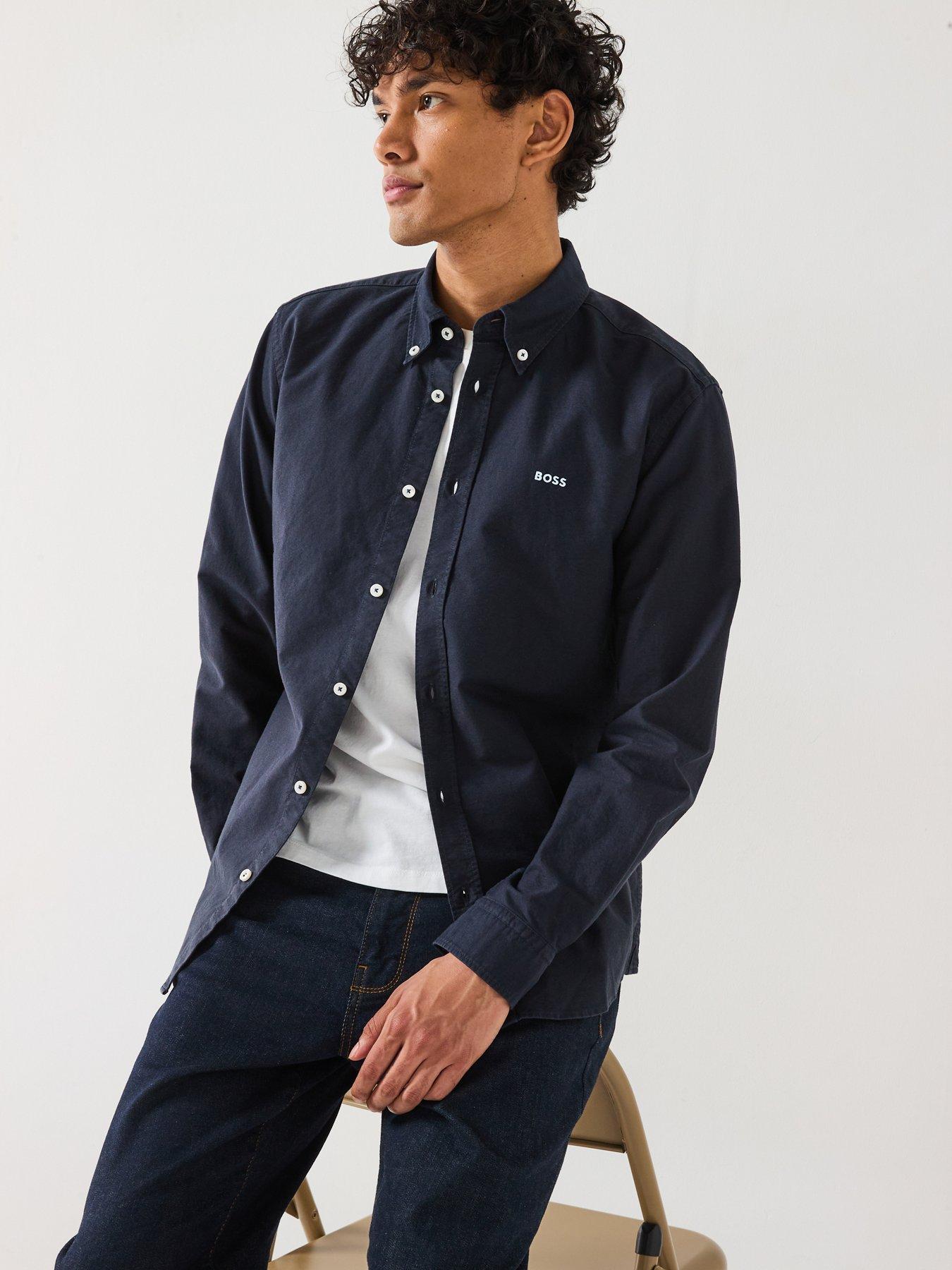 boss-roan-slim-fit-button-down-logo-oxford-shirt--navydetail