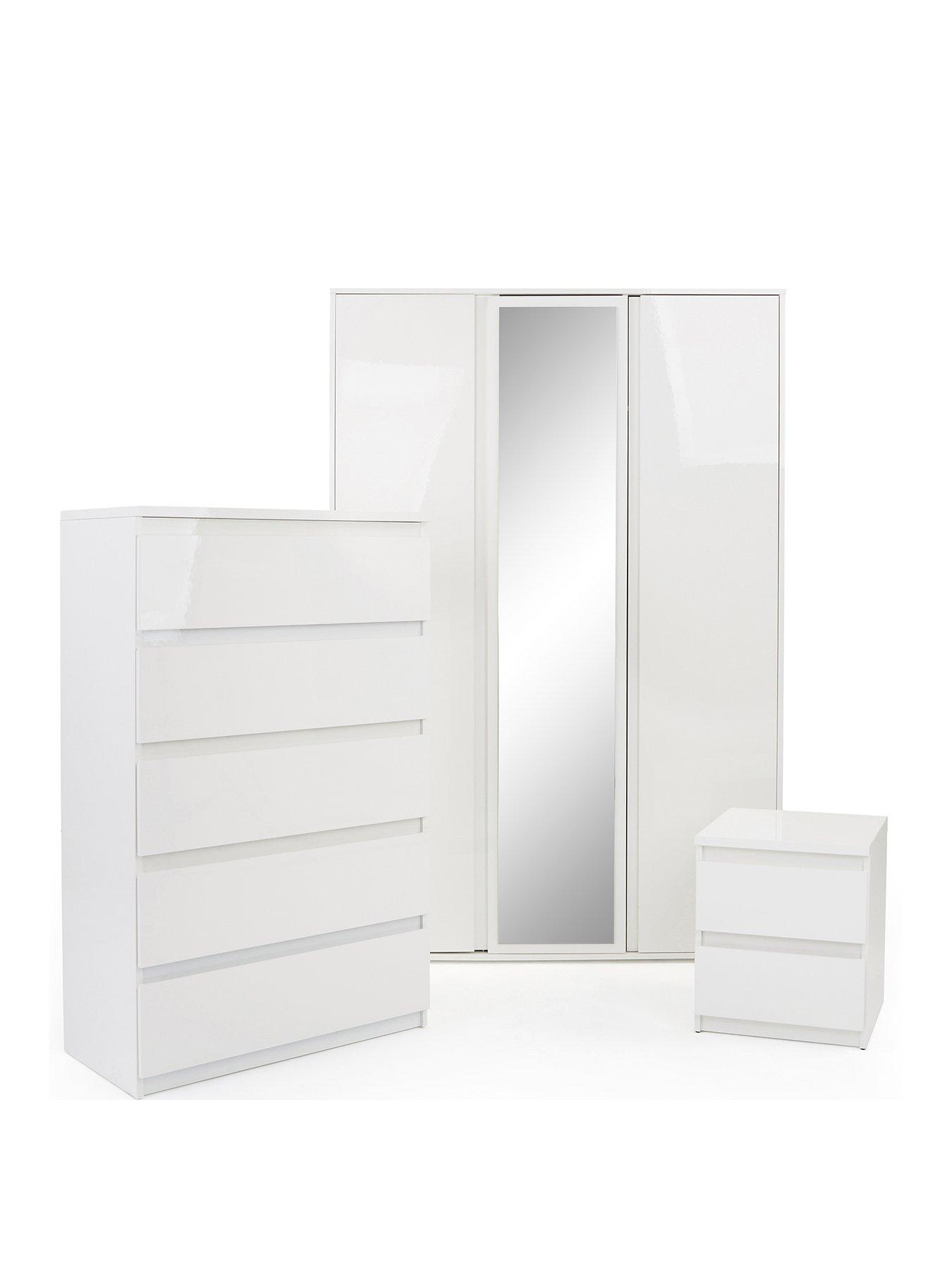 very-home-laytonnbsp3-piece-glossnbsppackage-3-door-mirrorednbspwardrobe-5-drawer-chest-and-2-drawer-bedside-chest-fscreg-certifiedstillFront