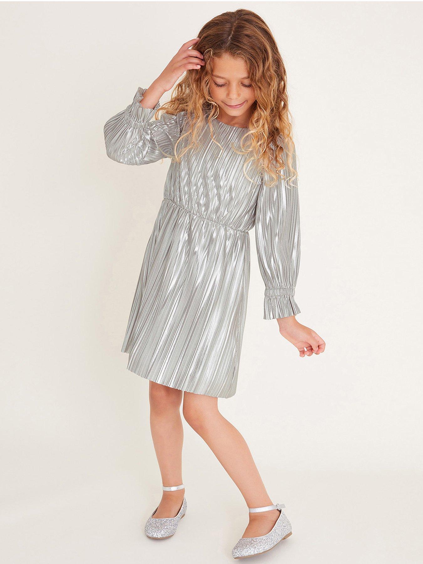 monsoon-girls-long-sleeve-metallic-plisse-dress-silver