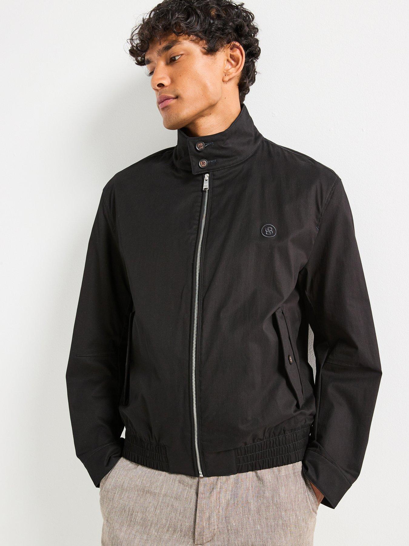 Image 1 of 6 of BOSS H-Coiner2 Regular Fit Classic Harrington Jacket - Black
