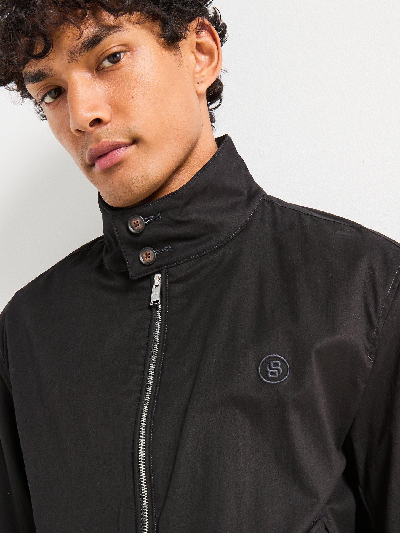 Image 4 of 6 of BOSS H-Coiner2 Regular Fit Classic Harrington Jacket - Black