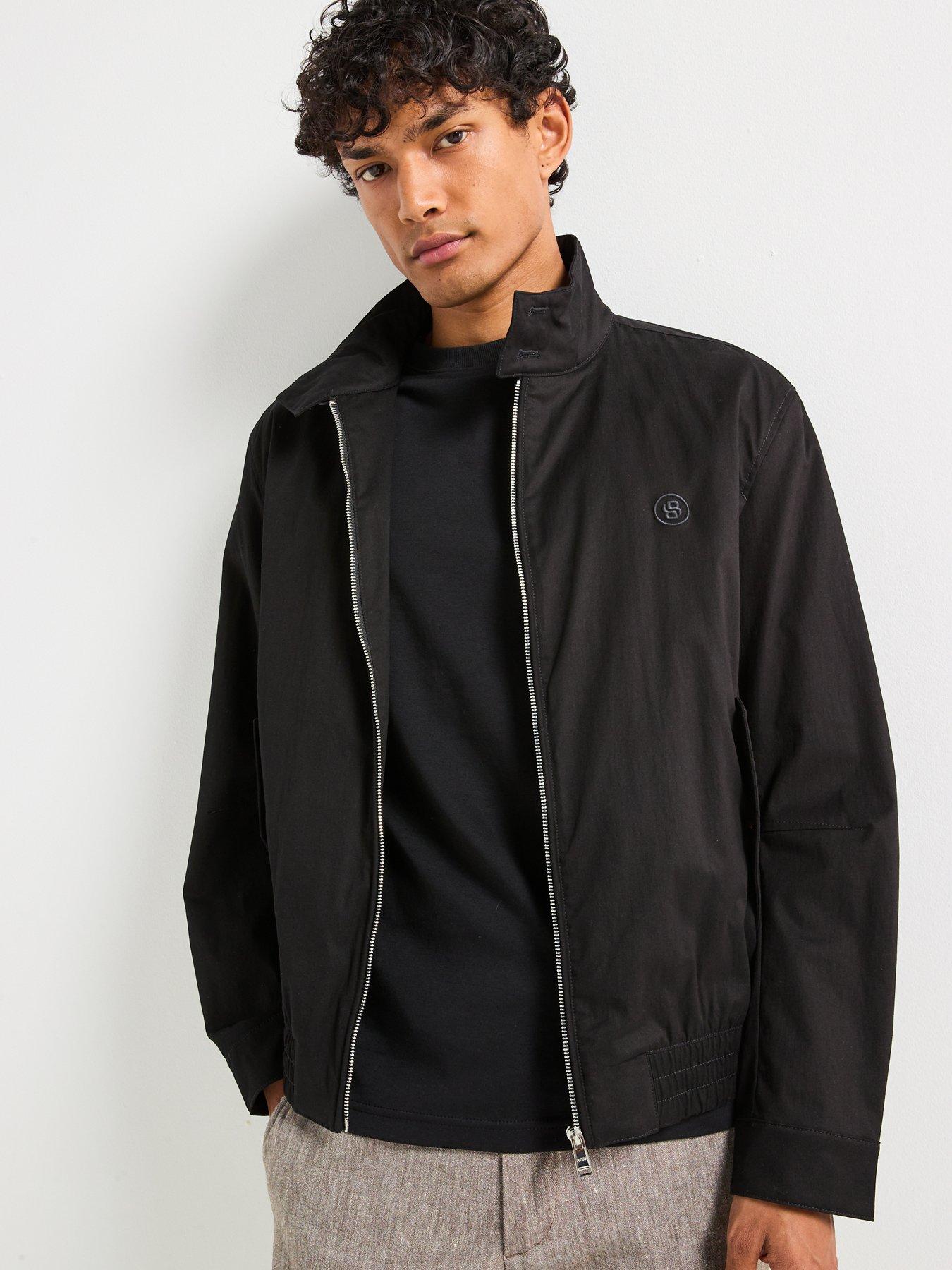 Image 5 of 6 of BOSS H-Coiner2 Regular Fit Classic Harrington Jacket - Black