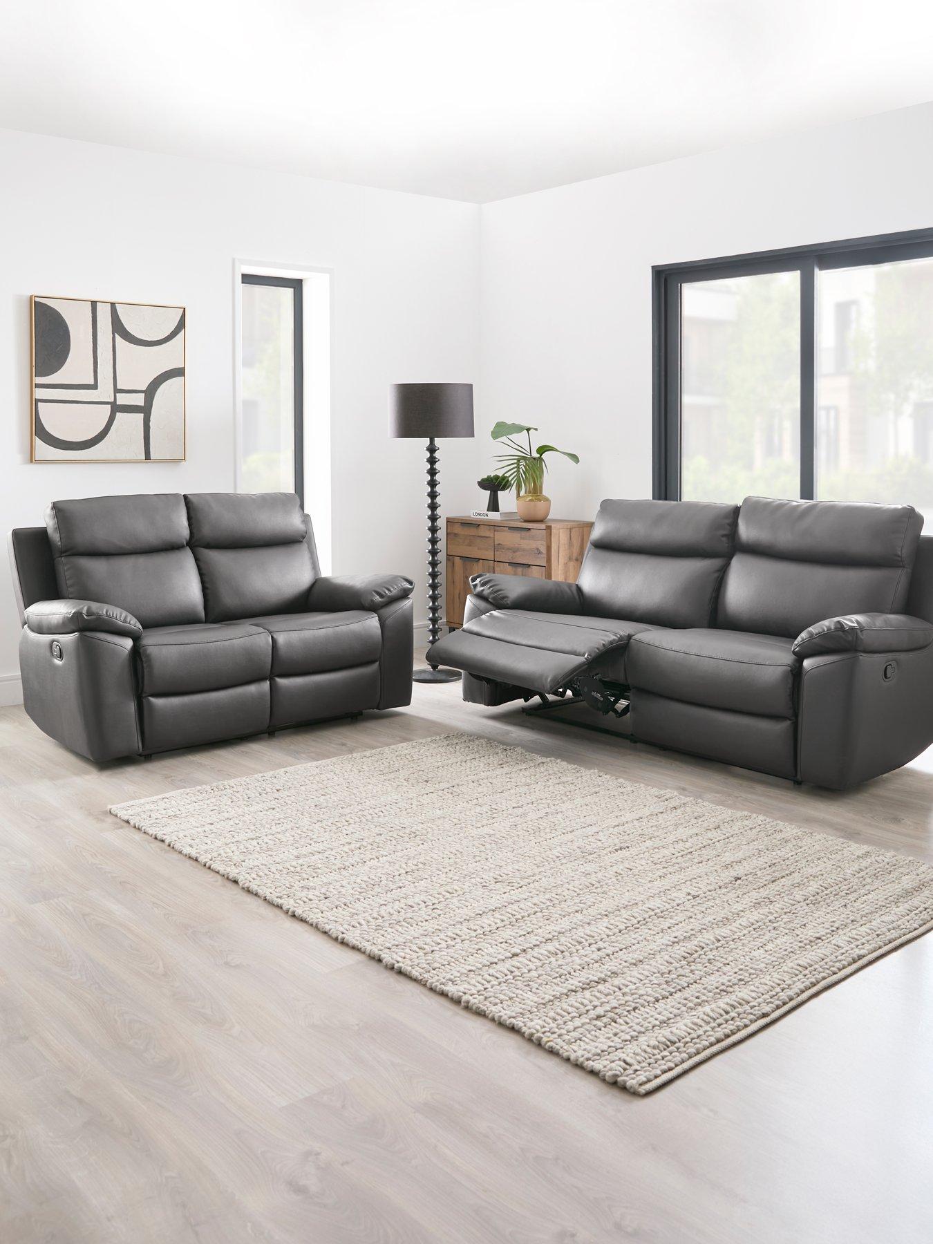 Very Home Edison 3 + 2 Seater Faux Leather Recliner Sofa Set (Buy  &  SAVE!)