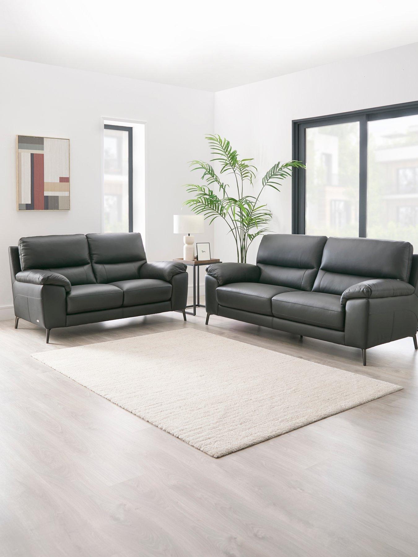 Very Home Lesta 3 + 2 Seater Leather Sofa Set (Buy  &  SAVE!)