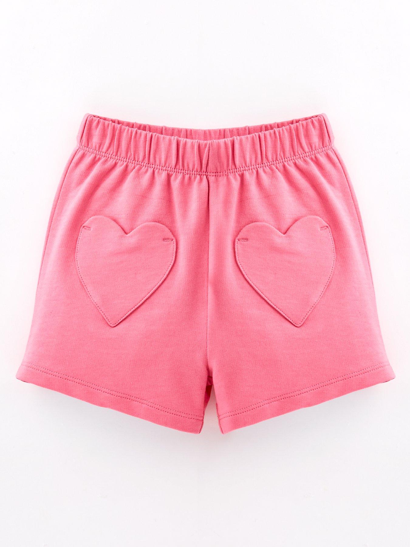 Mini V by Very Girls Stripe Heart Pocket Short - Pink