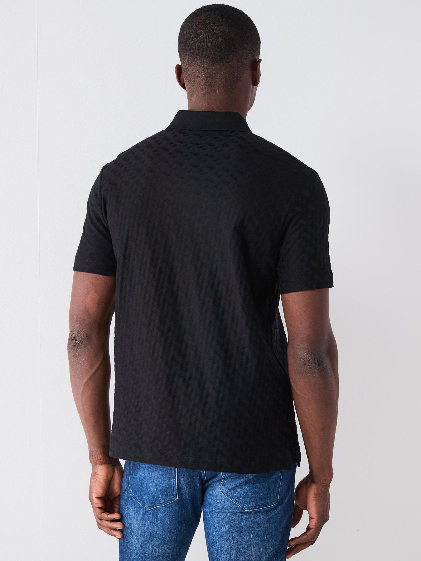 boss-h-pack-80-all-over-jacquard-regular-fit-polo-shirt-blackstillFront