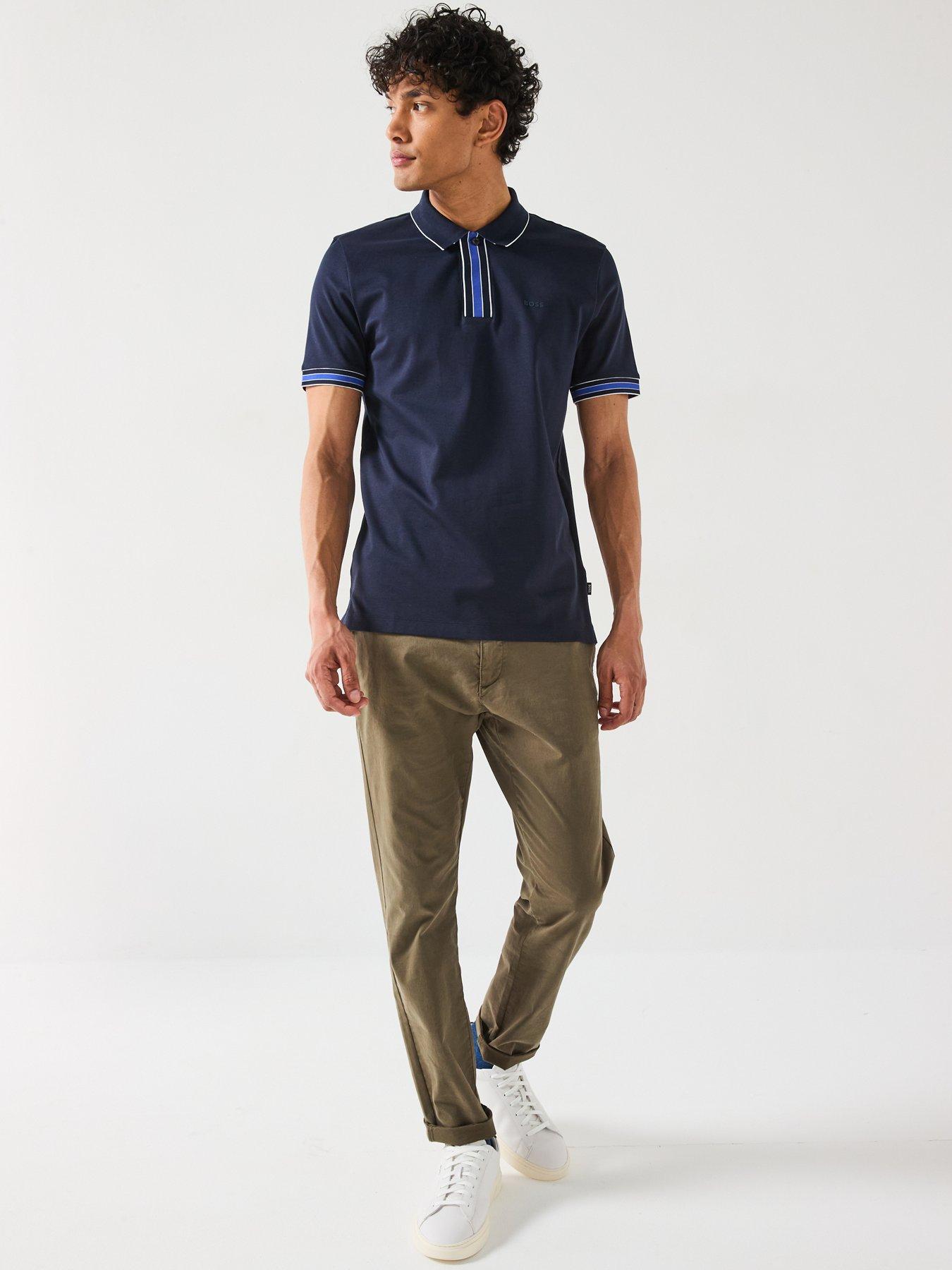 Image 3 of 6 of BOSS Parlay 185 Concealed Placket Regular Fit Polo Shirt- Navy