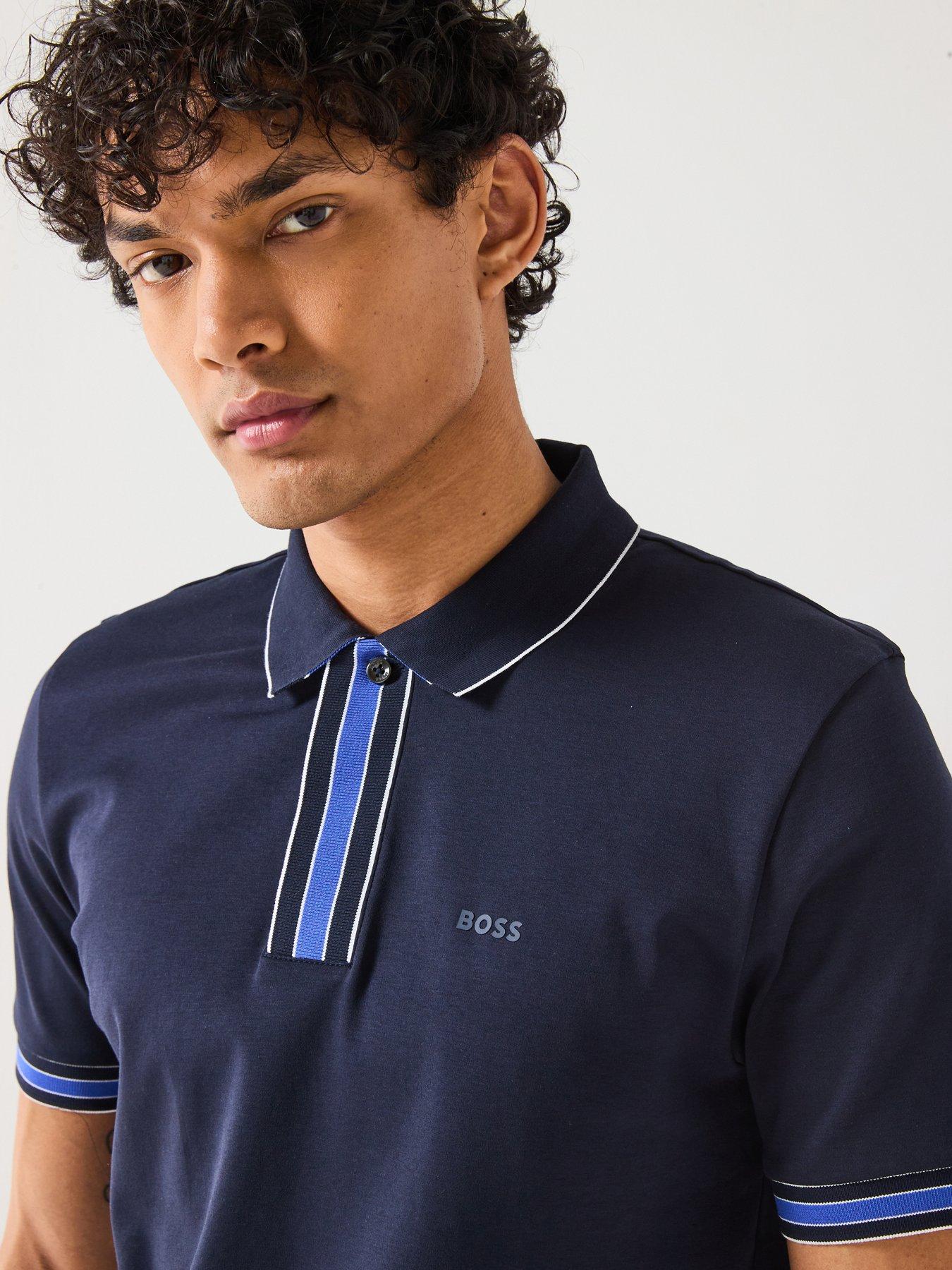 Image 5 of 6 of BOSS Parlay 185 Concealed Placket Regular Fit Polo Shirt- Navy