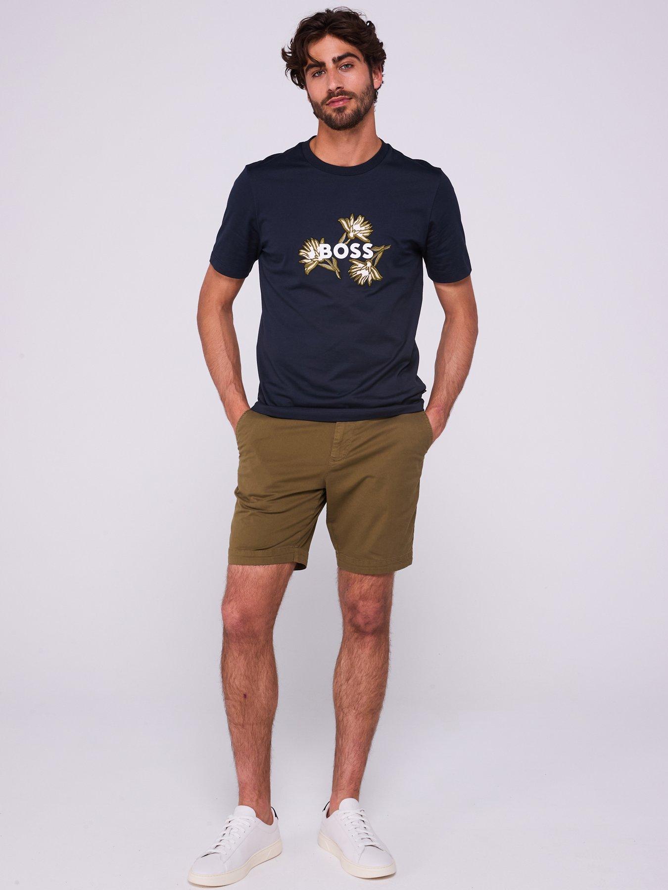 Image 3 of 6 of BOSS H-Slice Slim Fit Chino Shorts - Dark Green
