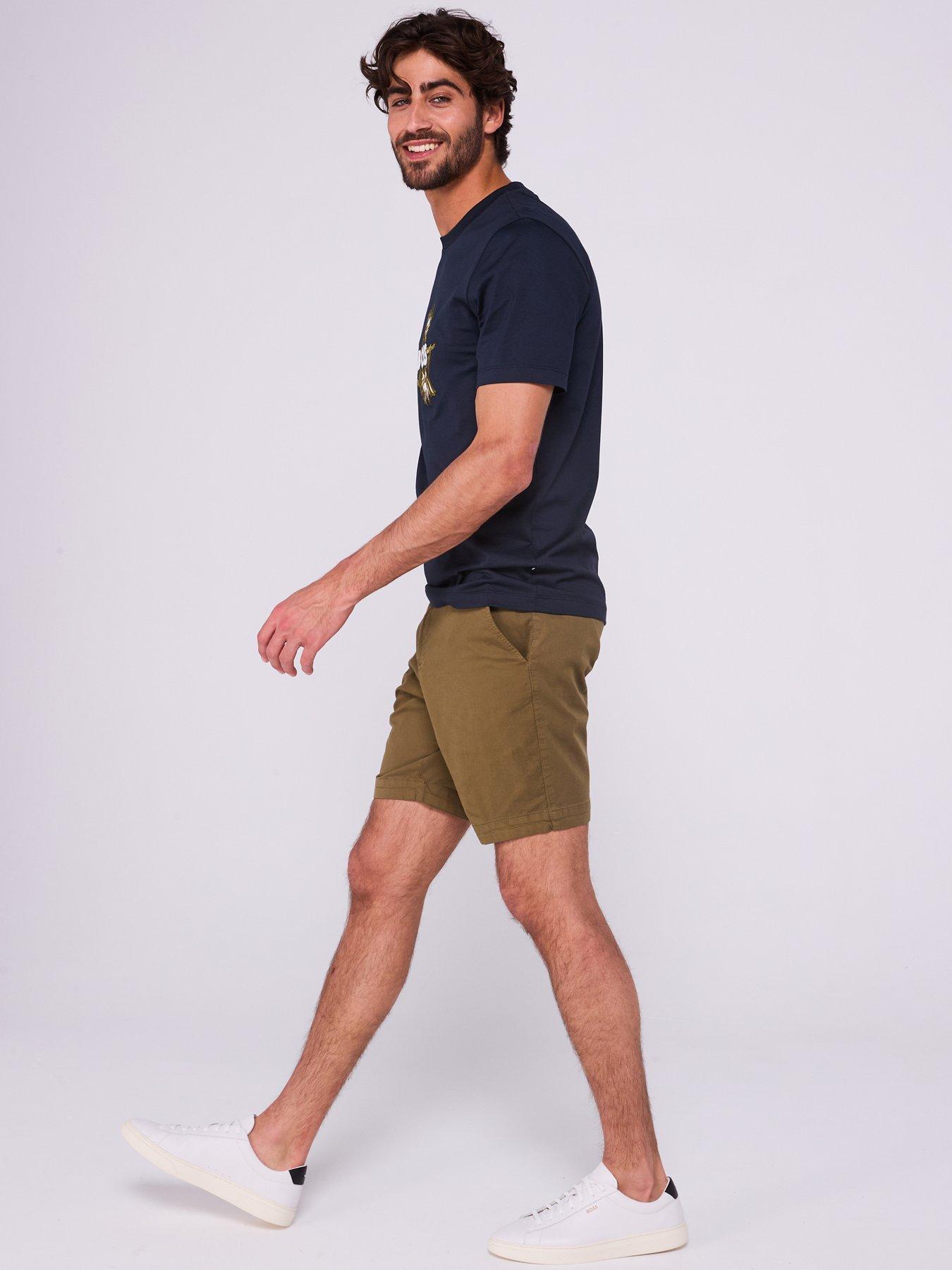 Image 6 of 6 of BOSS H-Slice Slim Fit Chino Shorts - Dark Green