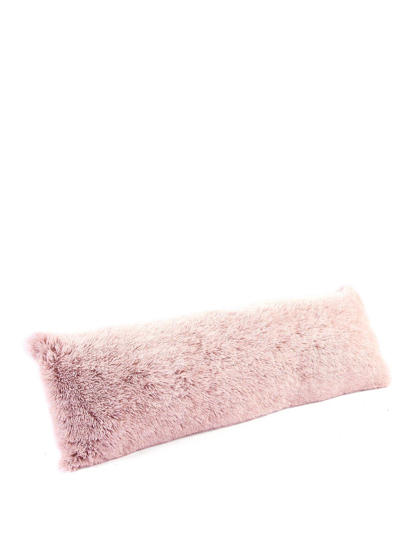 very-home-long-hair-bolster-pillow-pinkstillFront