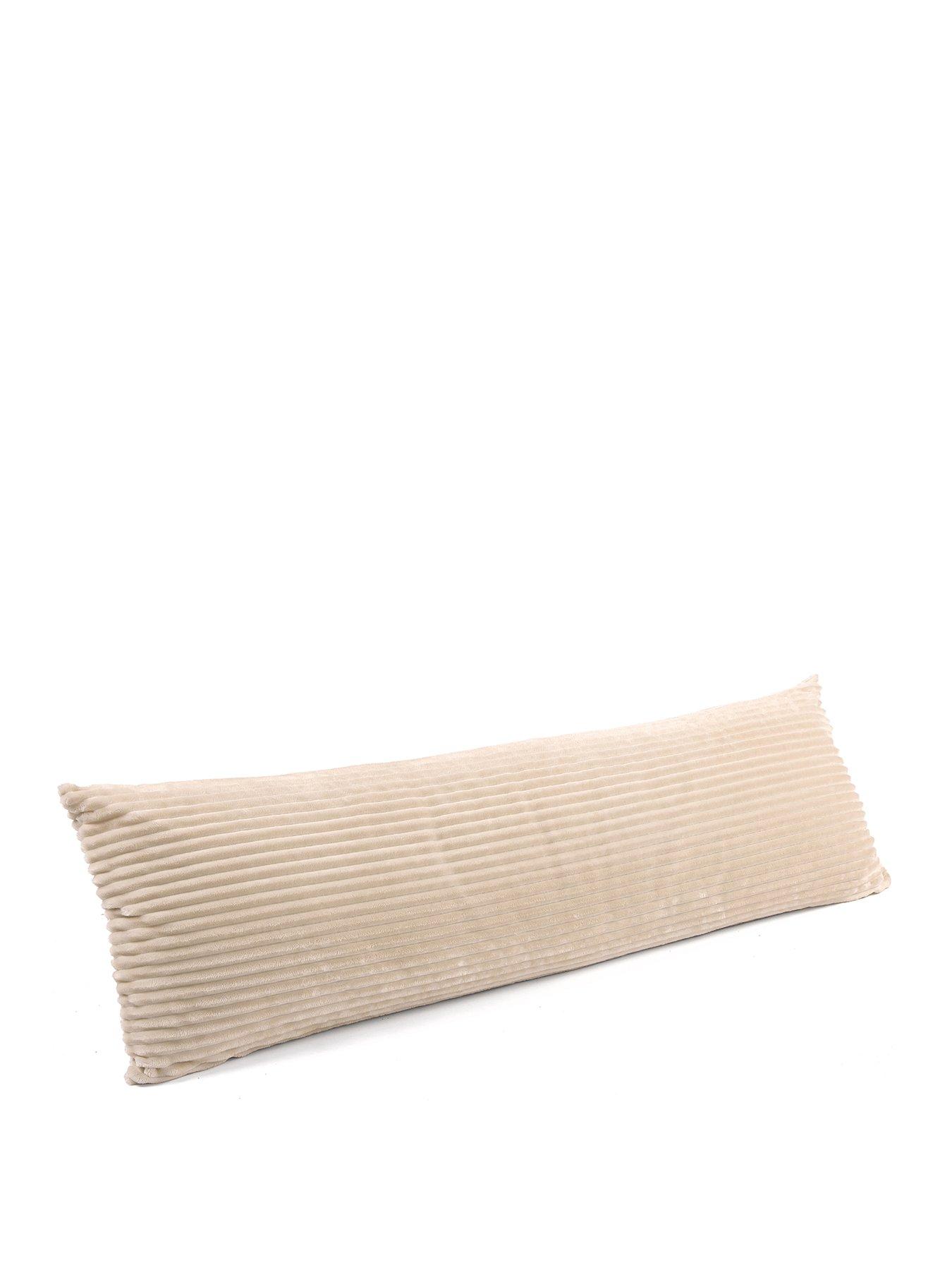 very-home-velvet-jumbo-cord-bolster-pillow-creamstillFront