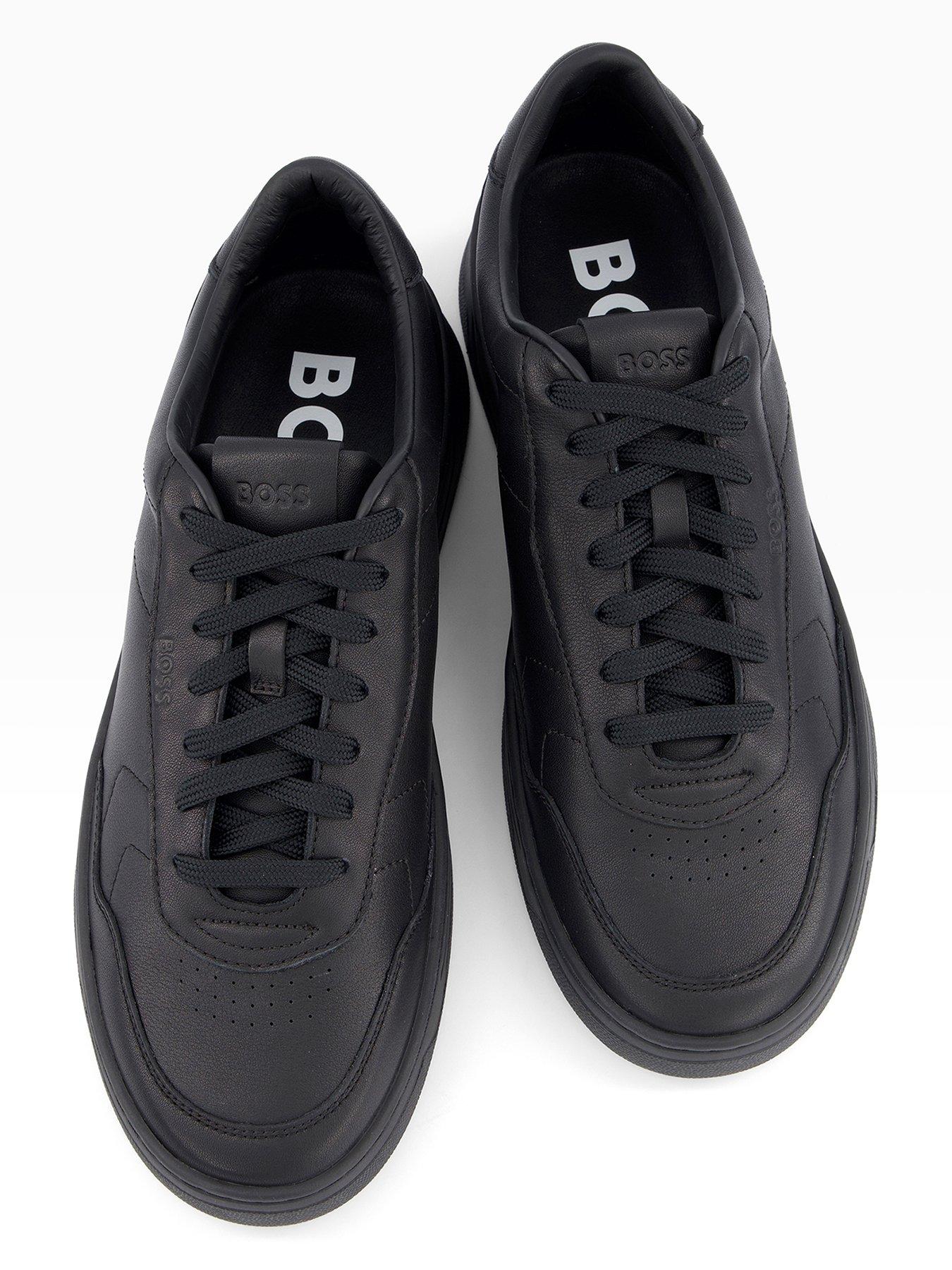Image 3 of 7 of BOSS Maltimore Tennis Leather Trainers - Black