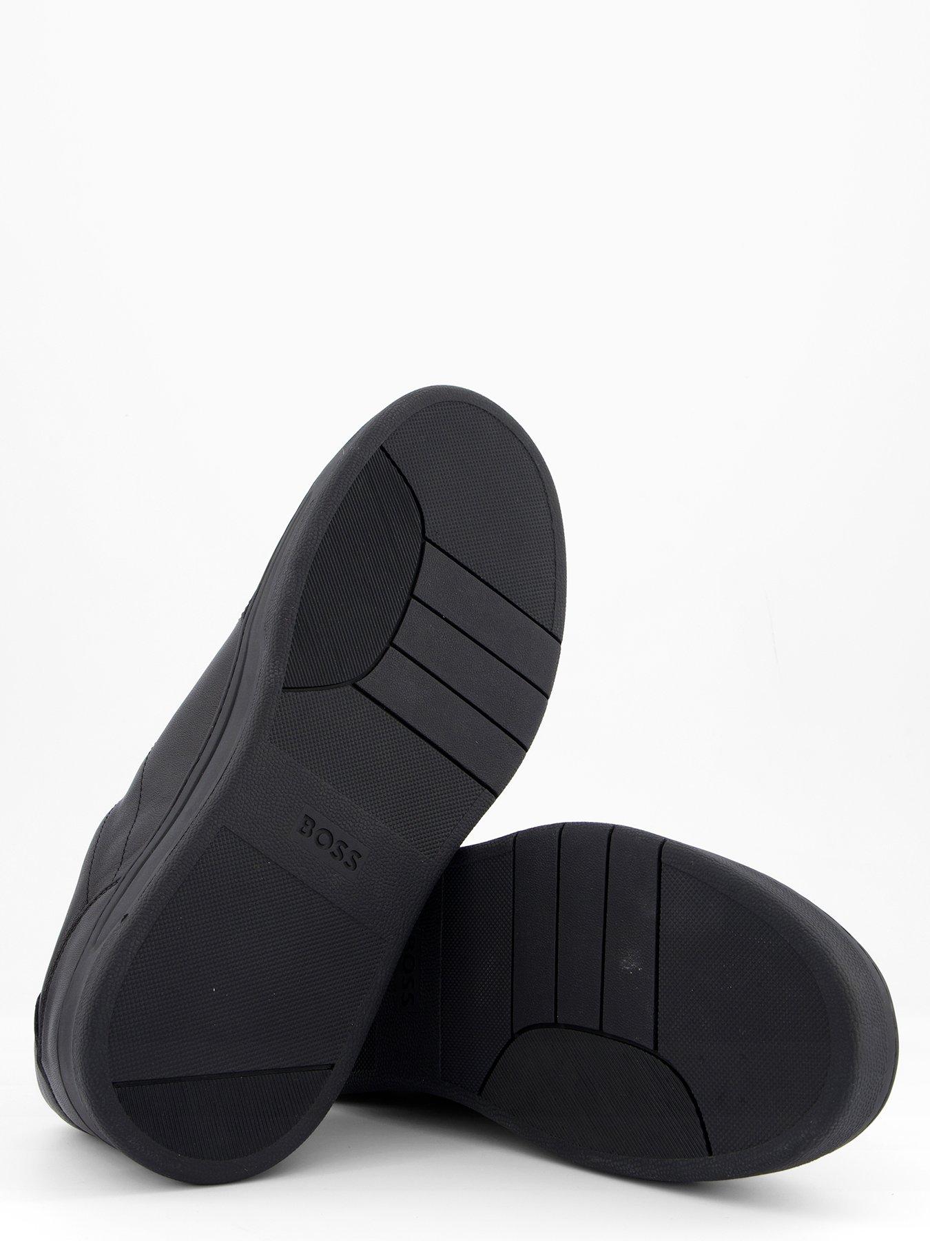 Image 4 of 7 of BOSS Maltimore Tennis Leather Trainers - Black