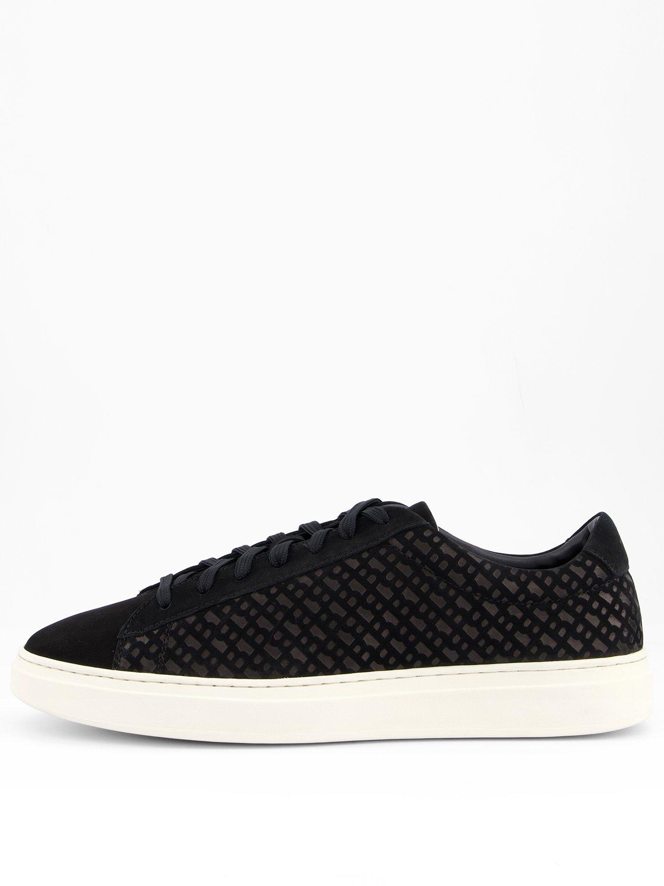 Image 1 of 7 of BOSS Kieran Tennis Leather Trainers - Black