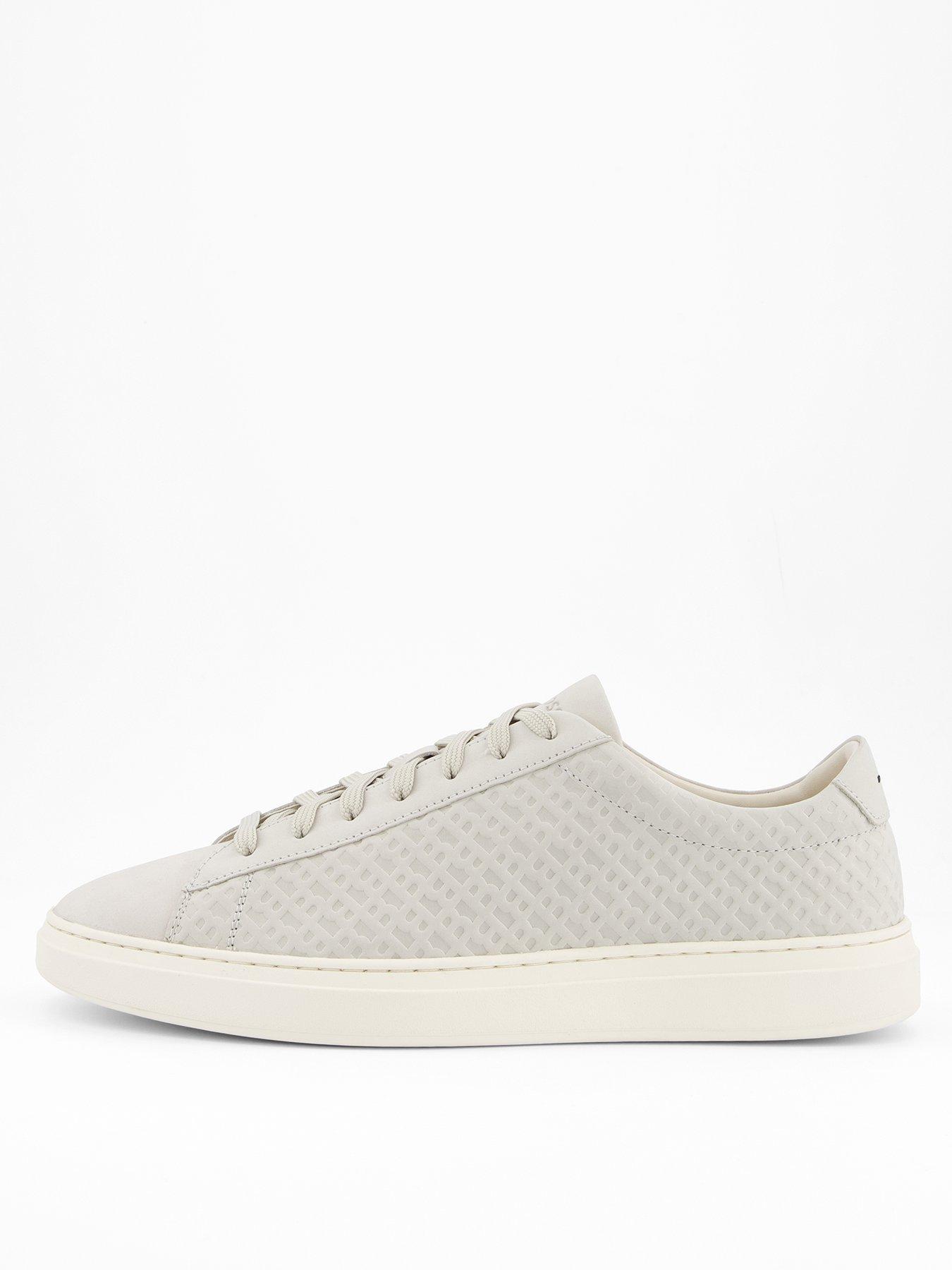 Image 1 of 7 of BOSS Kieran Tennis Leather Trainers - Medium Beige