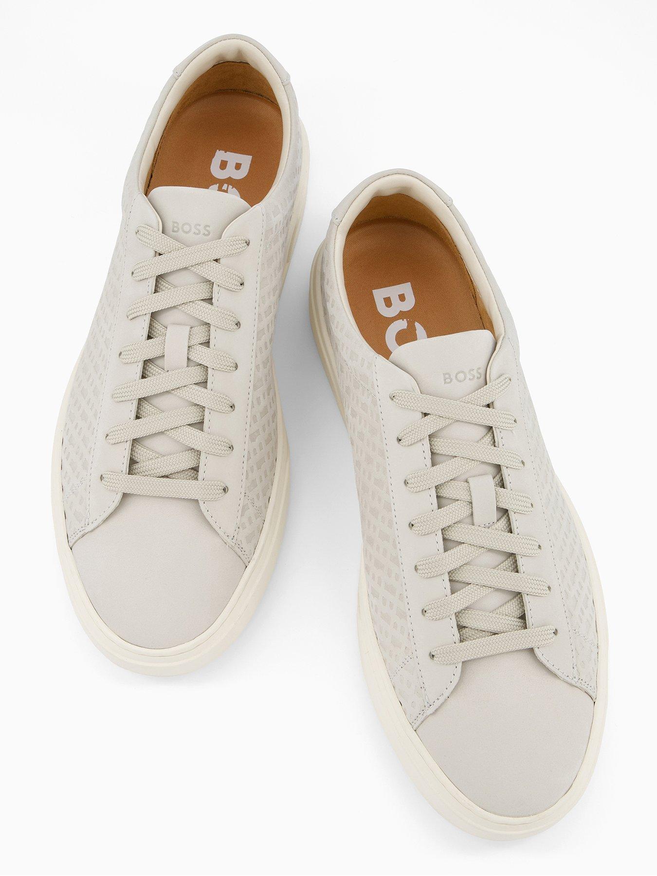 Image 3 of 7 of BOSS Kieran Tennis Leather Trainers - Medium Beige