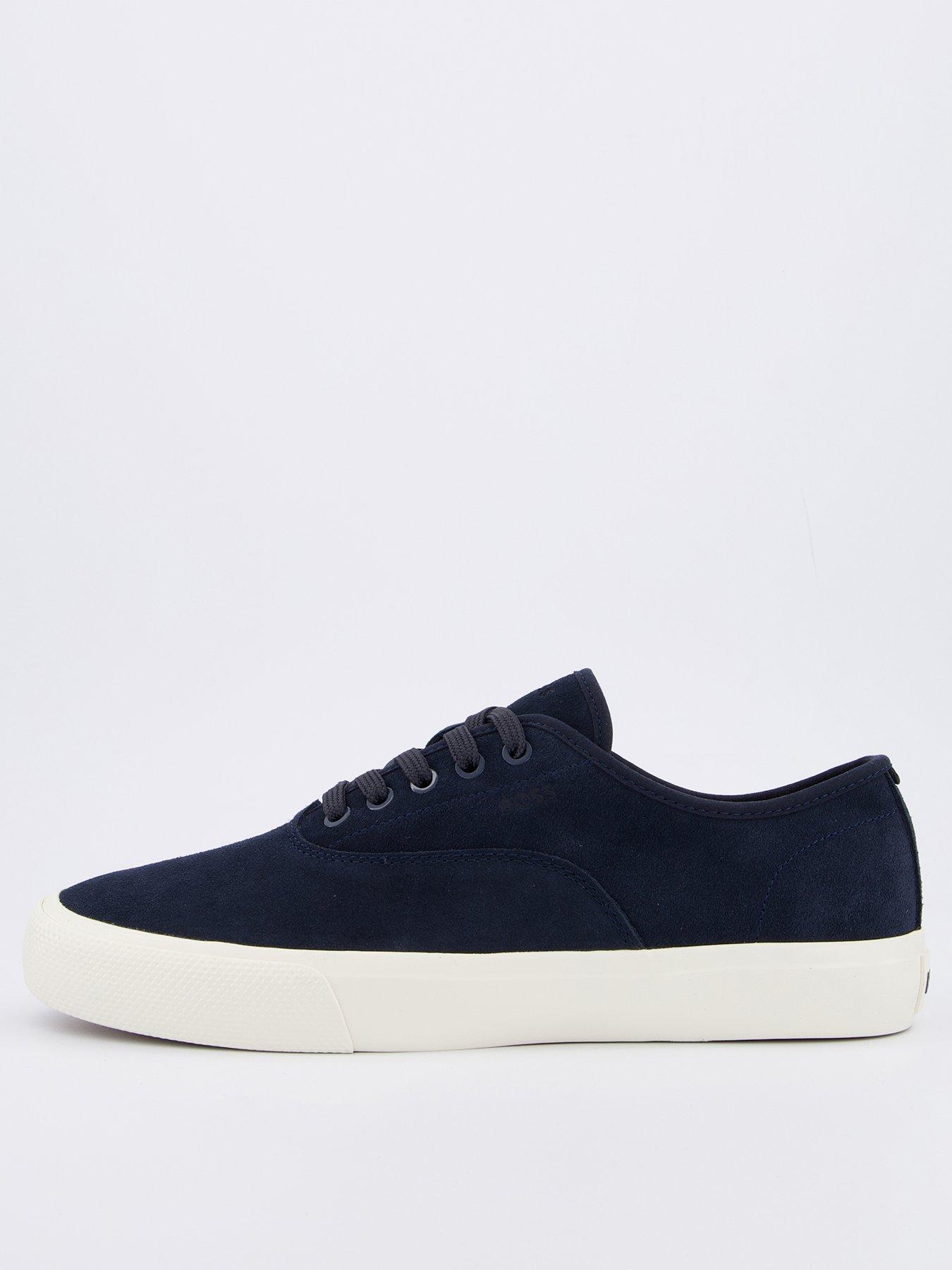 Image 1 of 7 of BOSS Aiden Tennis Leather Trainers - Dark Blue
