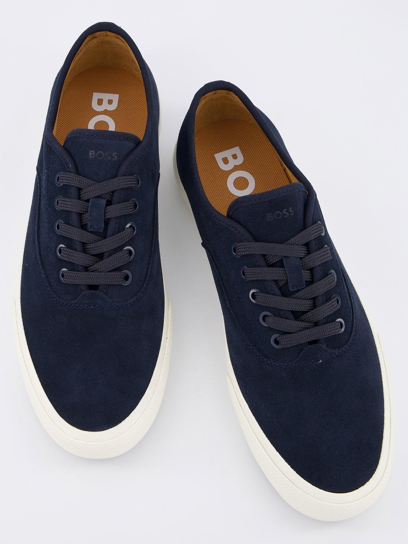 Image 3 of 7 of BOSS Aiden Tennis Leather Trainers - Dark Blue