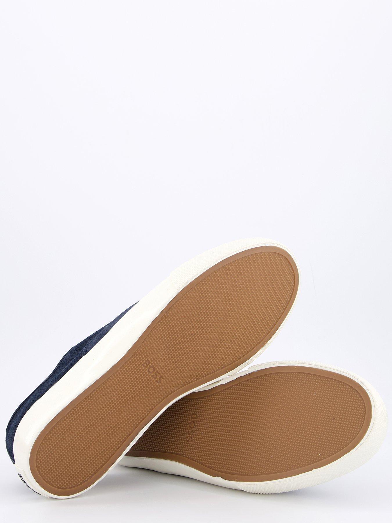 Image 4 of 7 of BOSS Aiden Tennis Leather Trainers - Dark Blue