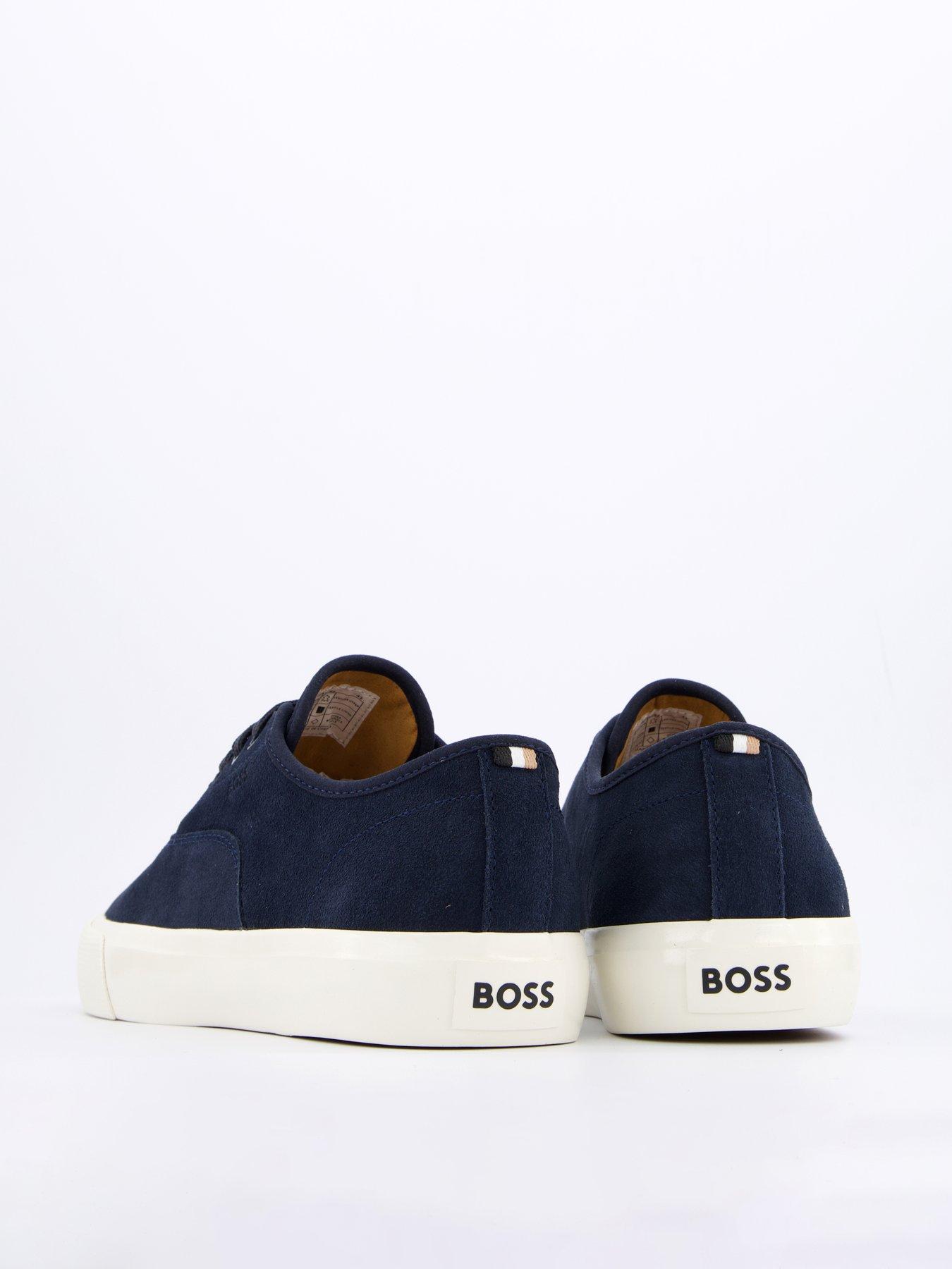 Image 6 of 7 of BOSS Aiden Tennis Leather Trainers - Dark Blue