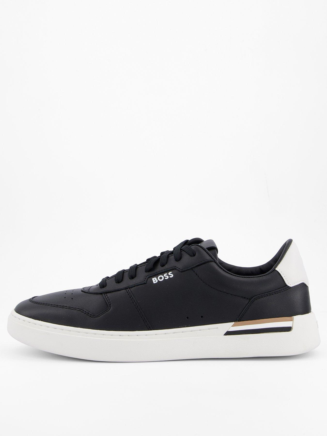 Image 1 of 7 of BOSS Clint Tennis Leather Trainers - Black