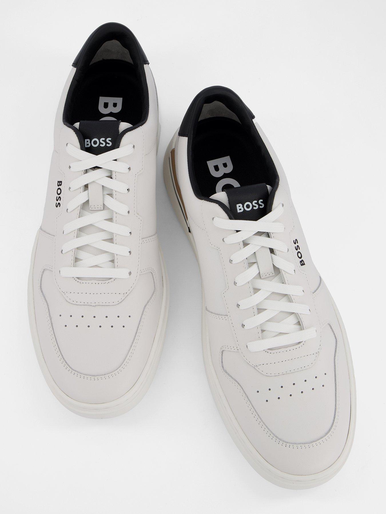 Image 3 of 7 of BOSS Clint Tennis Leather Trainers - White